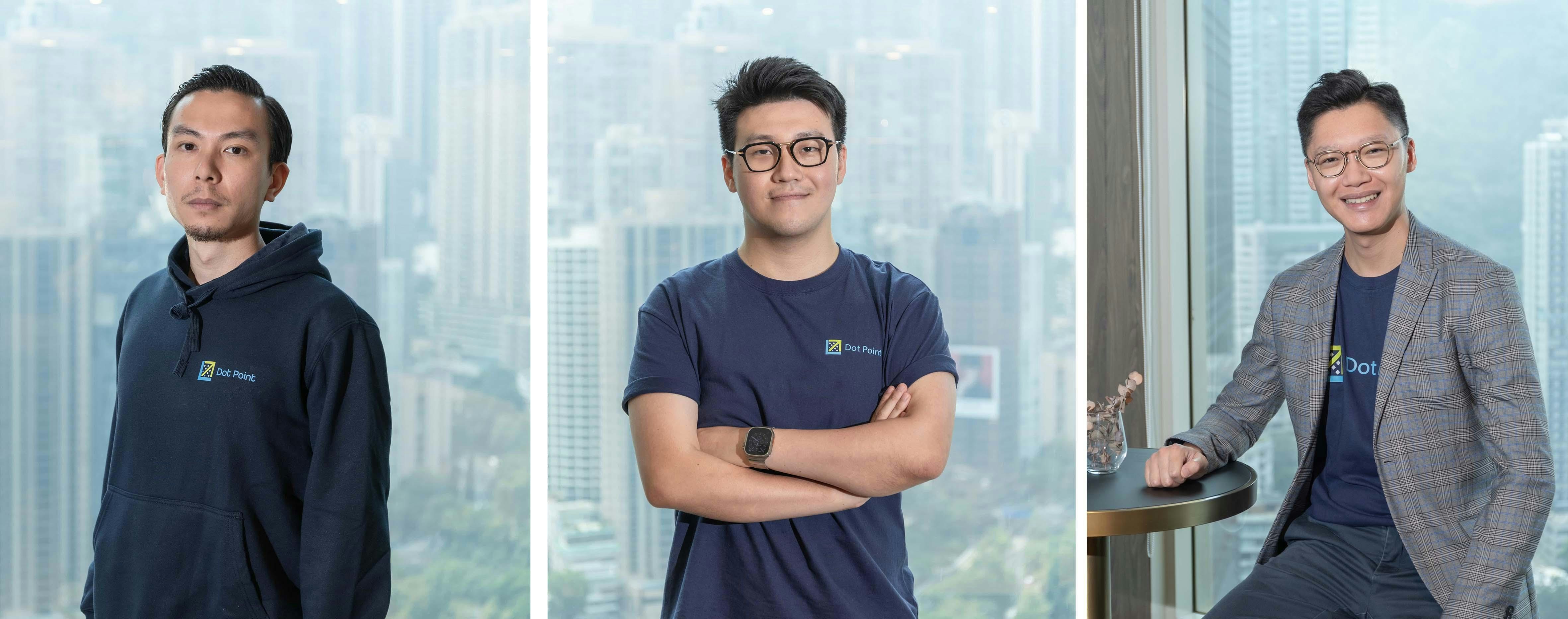 （左起）聯合創始人Keith Tsang、聯合創始人Vincent Lai、法律顧問Andrew Koon