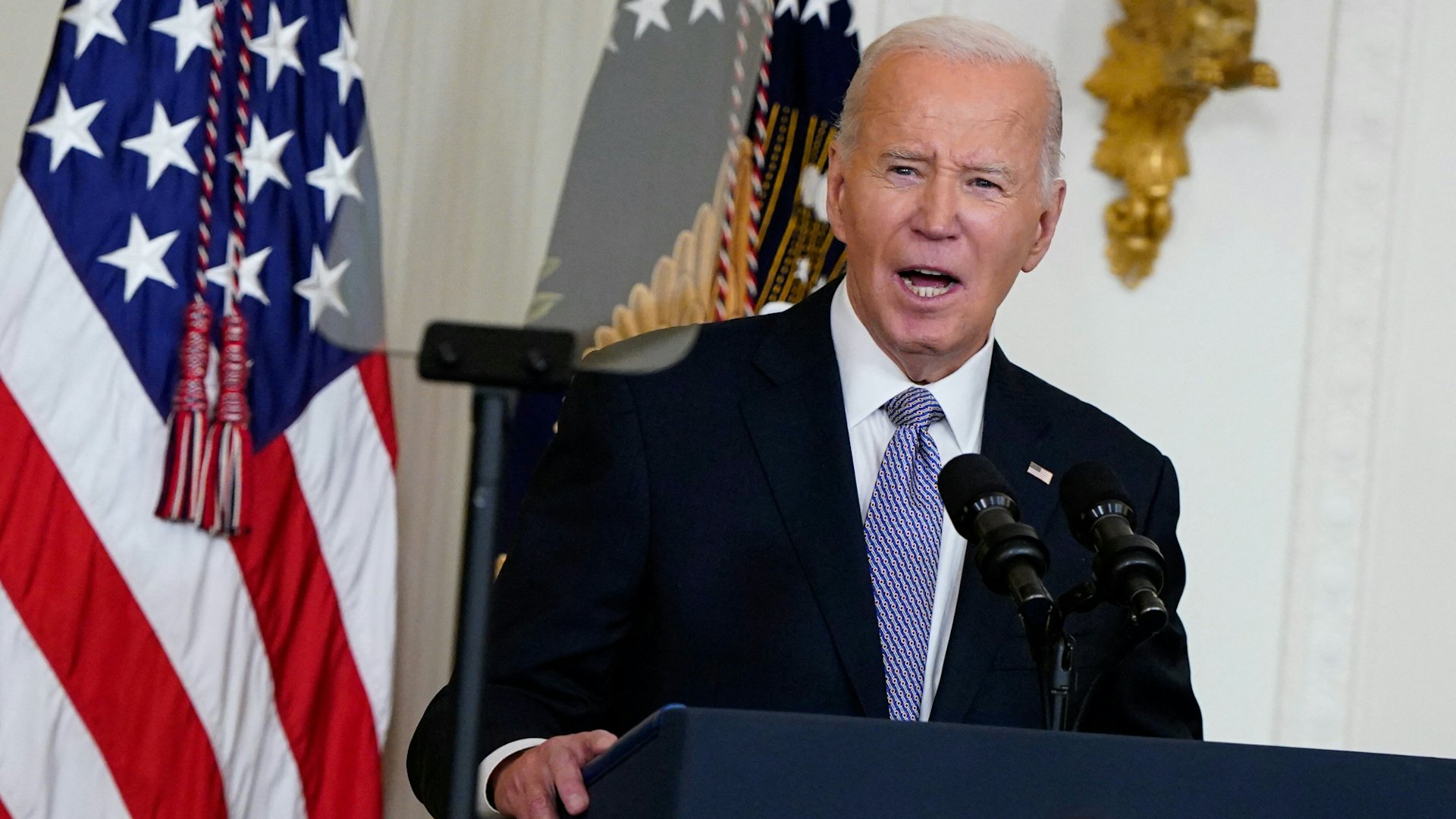 2024年10月21日,美國總統拜登(Joe Biden)在華盛頓白宮舉行的招待會上發表演說。(Reuters) 2024年10月21日,美國總統拜登(Joe Biden)在華盛頓白宮舉行的招待會上發表演說。(Reuters)