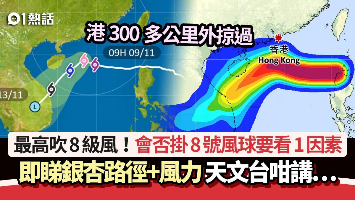 颱風銀杏│3號風球至少到10am 最高8級風 會否掛8號風球看1因素