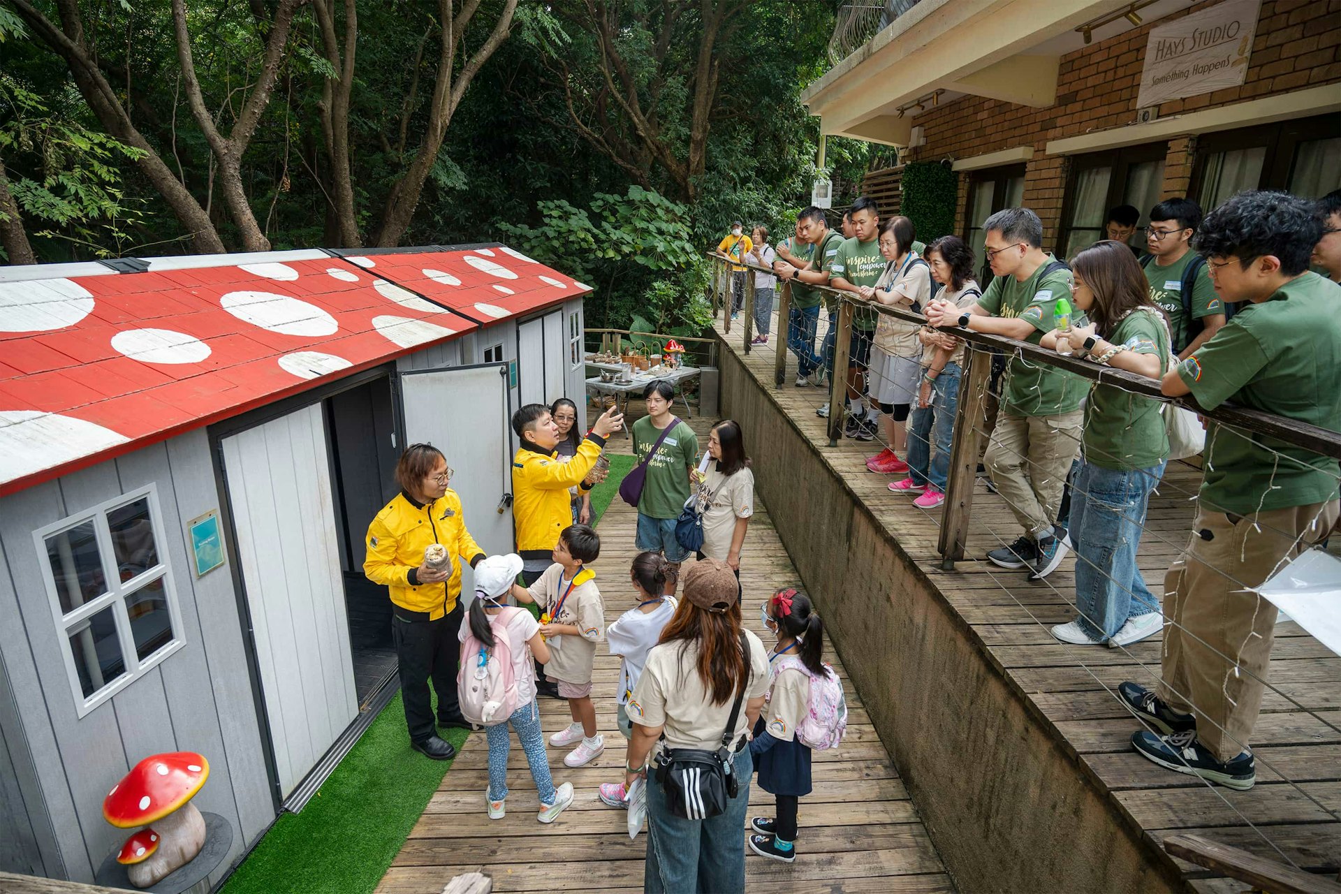 參加者在導賞員帶領下到訪食用菇菌培植場,了解各式食用菇菌的種植方法,認識低碳生活及可持續發展的應用。 參加者在導賞員帶領下到訪食用菇菌培植場,了解各式食用菇菌的種植方法,認識低碳生活及可持續發展的應用。