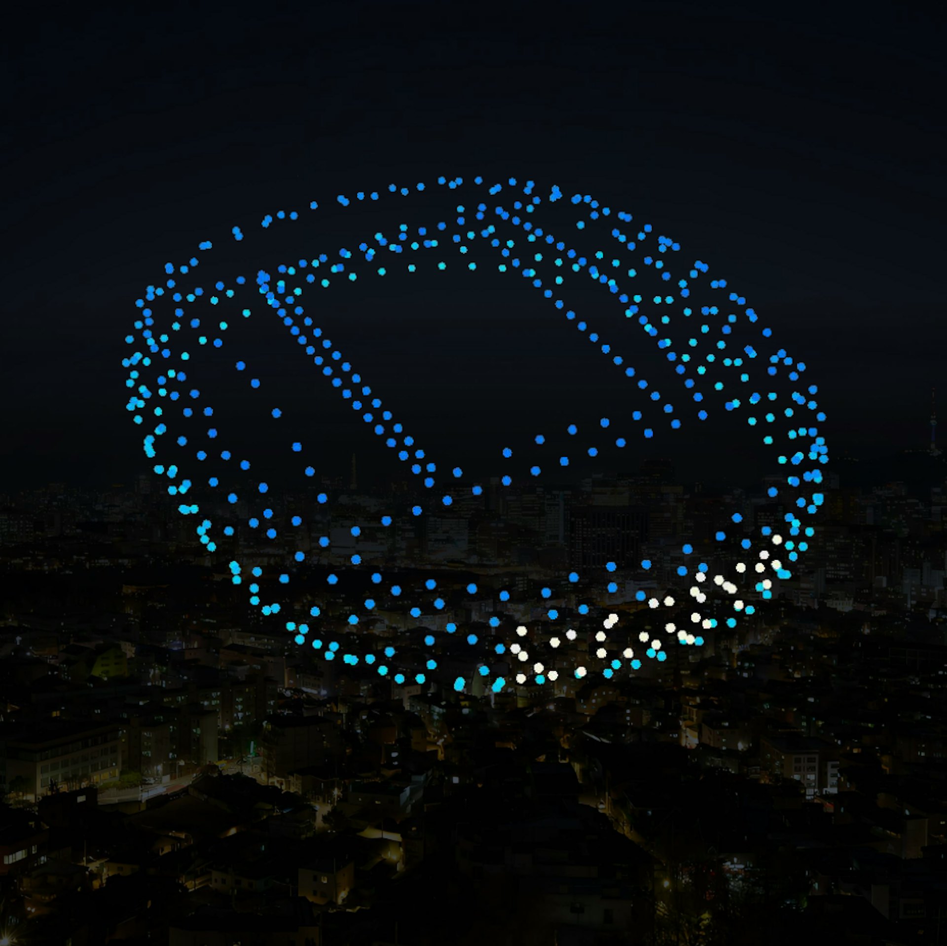 12月1日,黃埔海濱將舉行無人機表演,圖為預覽第七幕 - 由海上明珠緩緩變成啟德體育園,突顯東方明珠設計。 12月1日,黃埔海濱將舉行無人機表演,圖為預覽第七幕 - 由海上明珠緩緩變成啟德體育園,突顯東方明珠設計。