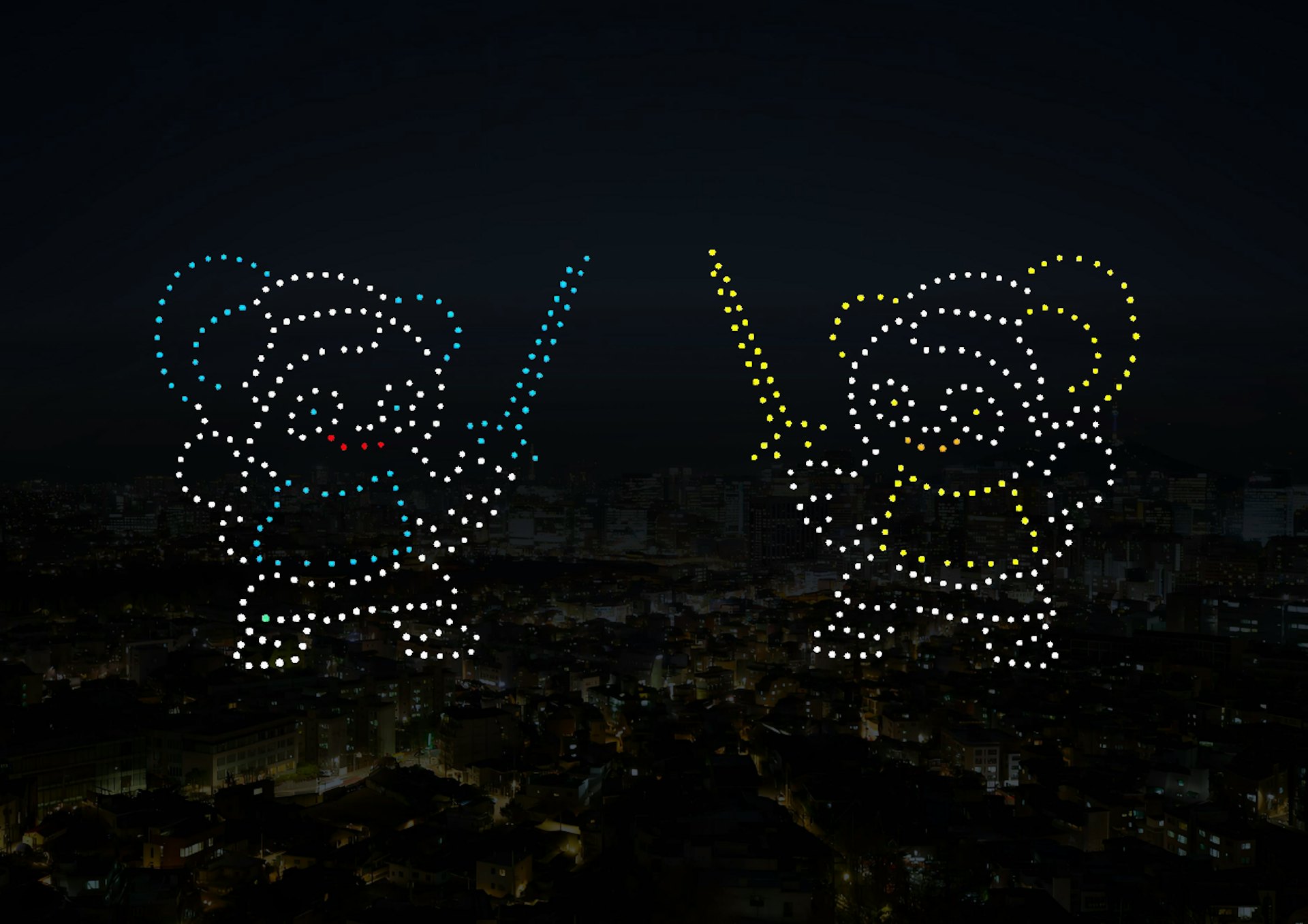 12月1日,黃埔海濱將舉行無人機表演,圖為預覽第十幕 - 熊貓劍擊。 12月1日,黃埔海濱將舉行無人機表演,圖為預覽第十幕 - 熊貓劍擊。