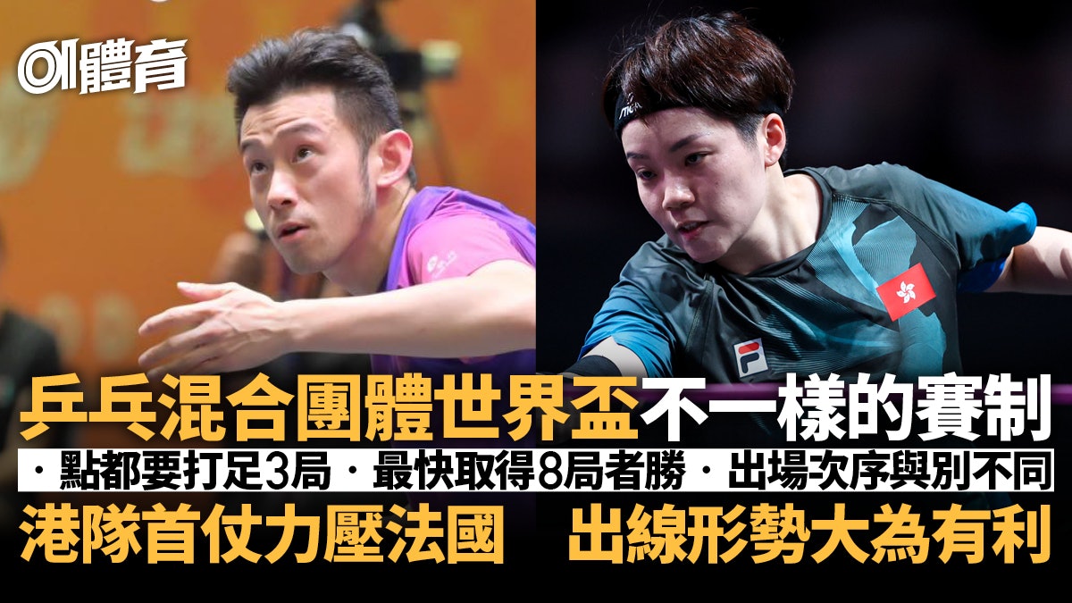 乒乓混合團體世界盃︱黃鎮廷領軍港隊首仗力壓法國 出線形勢有利 乒乓混合團體世界盃︱黃鎮廷領軍港隊首仗力壓法國 出線形勢有利