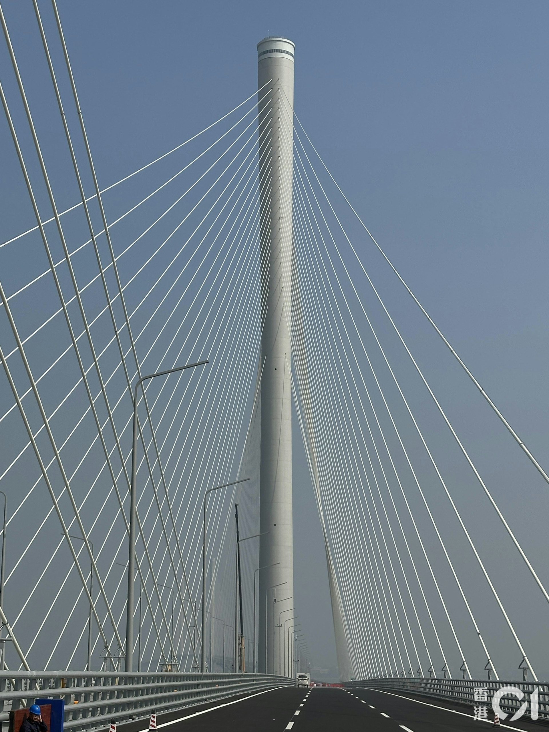 黃茅海跨海通道的「海上小蠻腰」。(朱加樟攝) 黃茅海跨海通道的「海上小蠻腰」。(朱加樟攝)