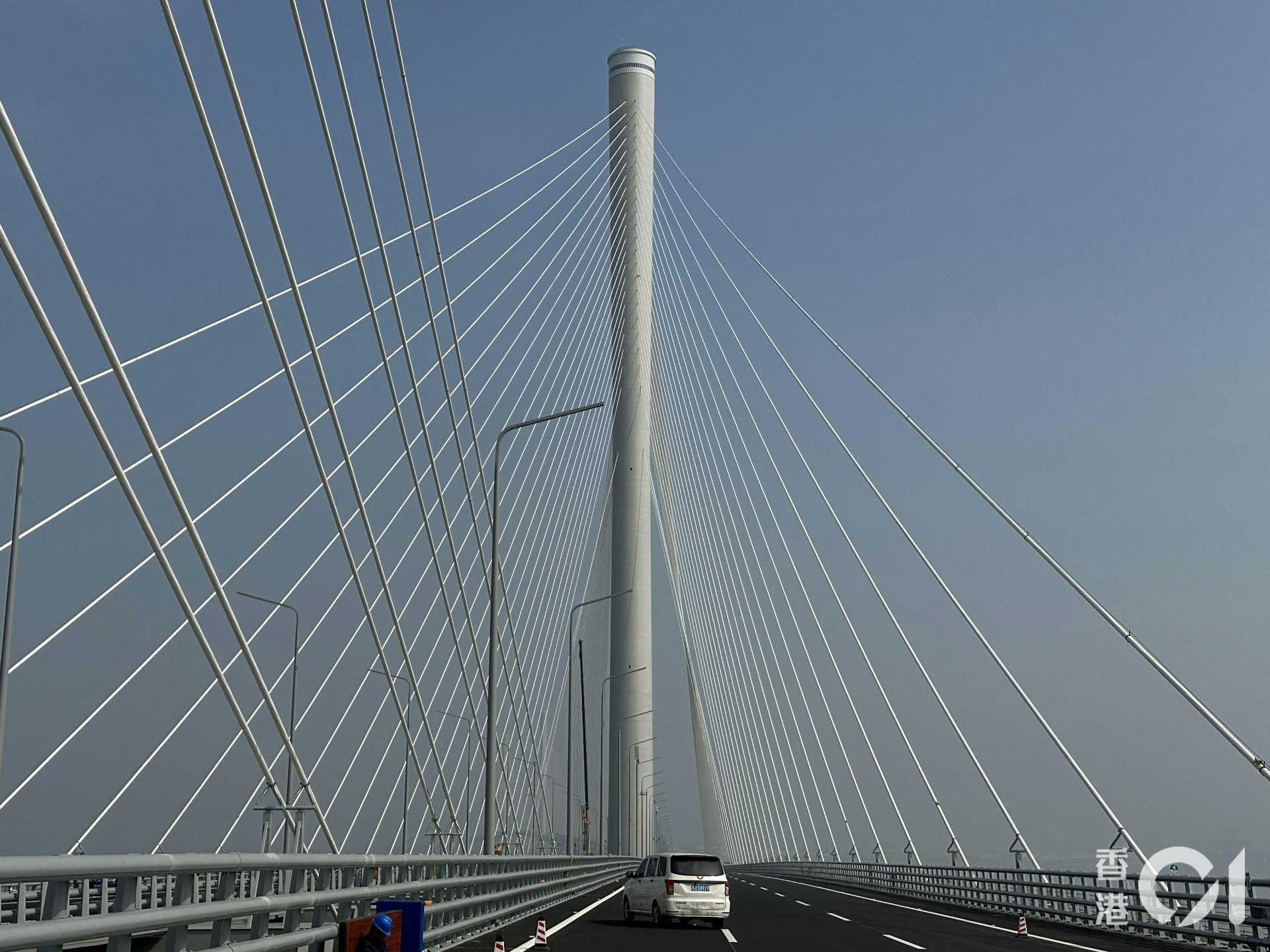 黃茅海跨海通道的「海上小蠻腰」。(朱加樟攝) 黃茅海跨海通道的「海上小蠻腰」。(朱加樟攝)