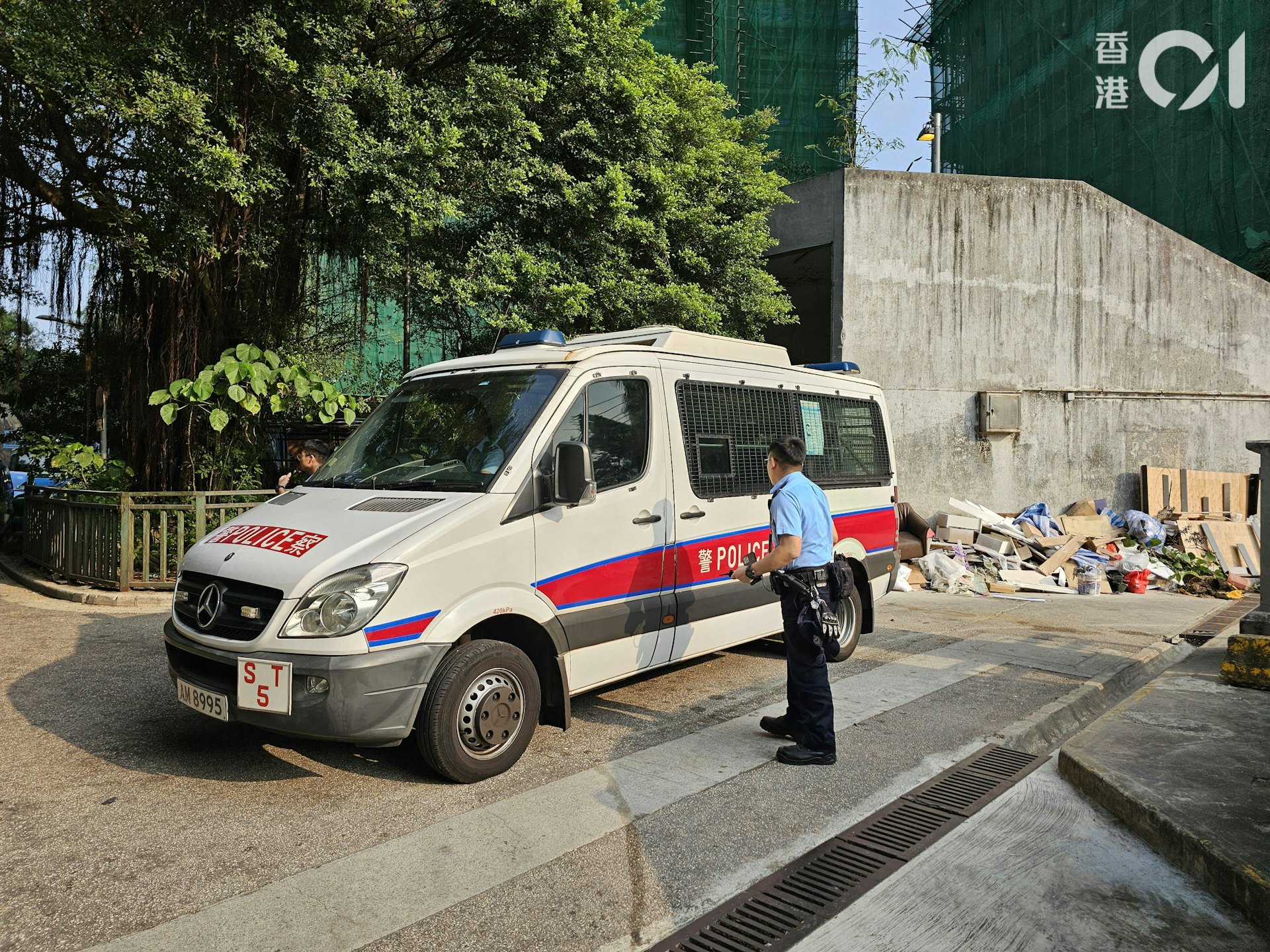 警方到場調查。(梁偉權攝) 警方到場調查。(梁偉權攝)
