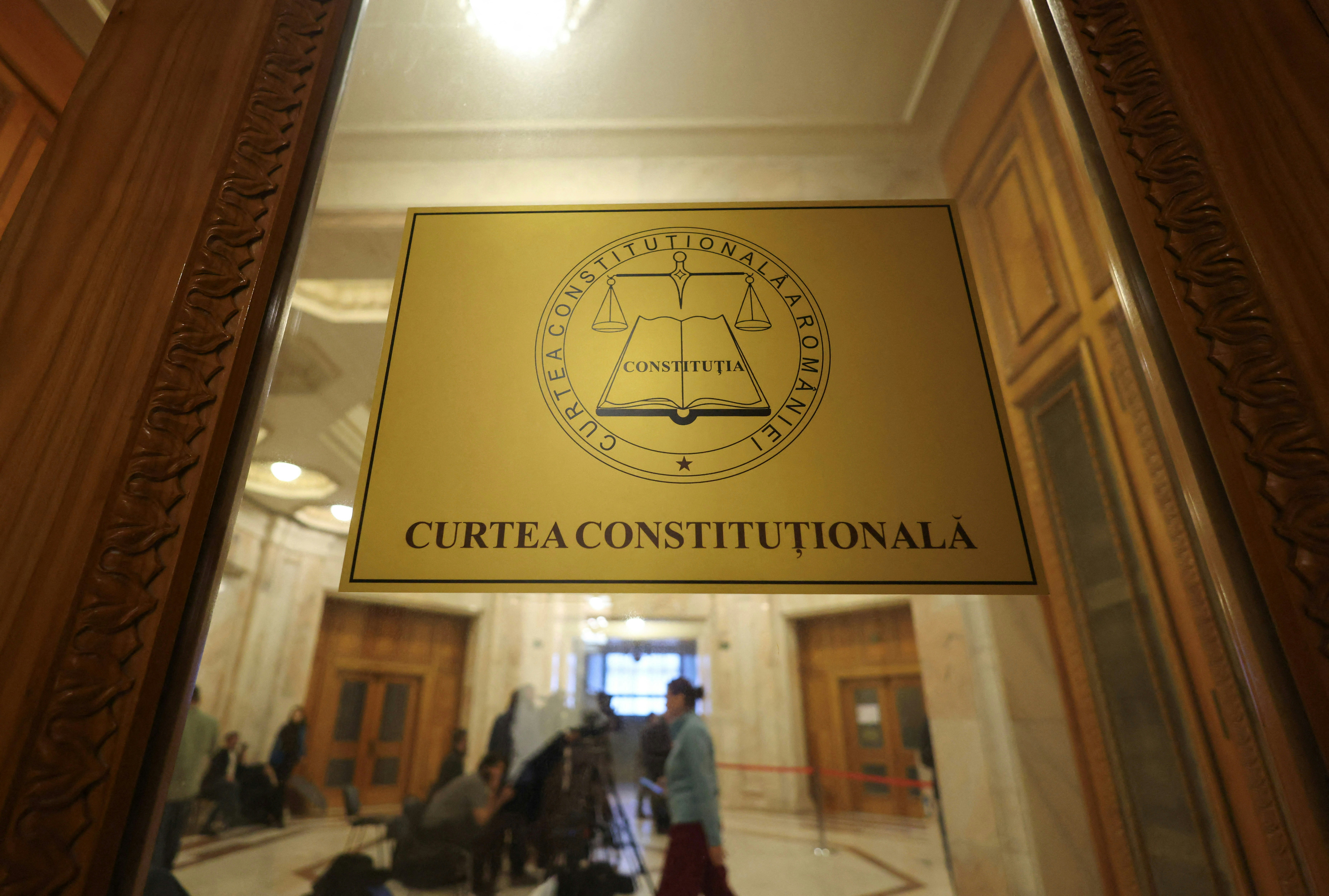2024年12月6日，羅馬尼亞布加勒斯特（Bucharest） ，憲法法院宣布首輪總統選舉結果無效。圖為憲法法院的標誌。（Reuters）