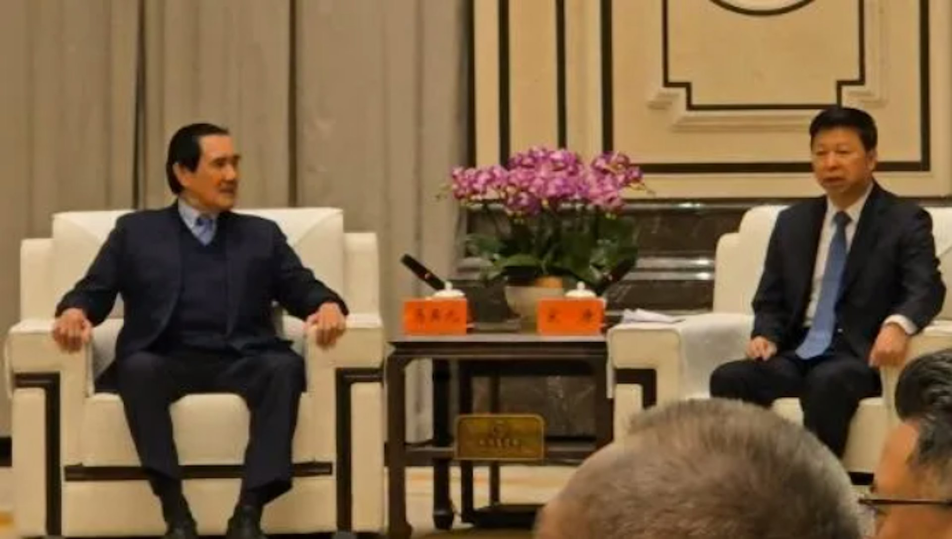 中共中央台辦、國務院台辦主任宋濤18日(周三)在哈爾濱會見馬英九。(中視) 中共中央台辦、國務院台辦主任宋濤18日(周三)在哈爾濱會見馬英九。(中視)