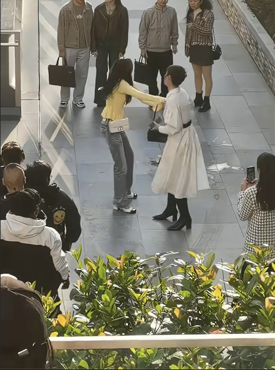 近日有段高海寧與妙齡少女當街爭執片流出。（小紅書截圖）