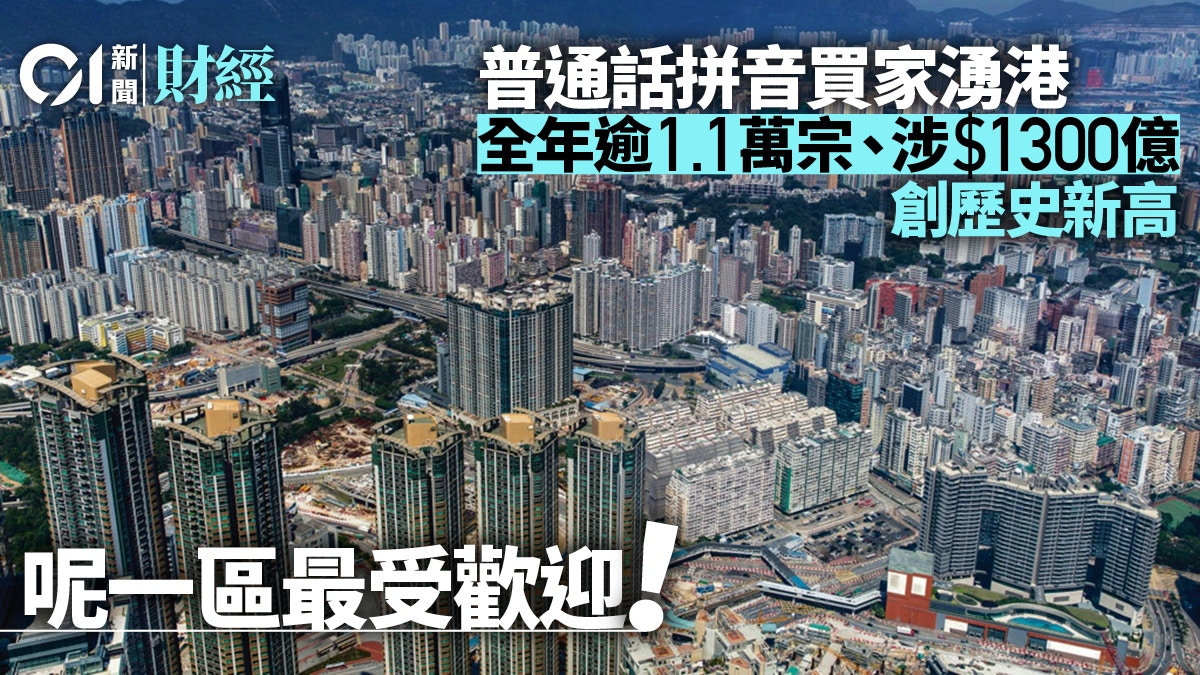 普通話拼音買家急升9成2024年逾1.1萬宗、涉1300億創歷史新高