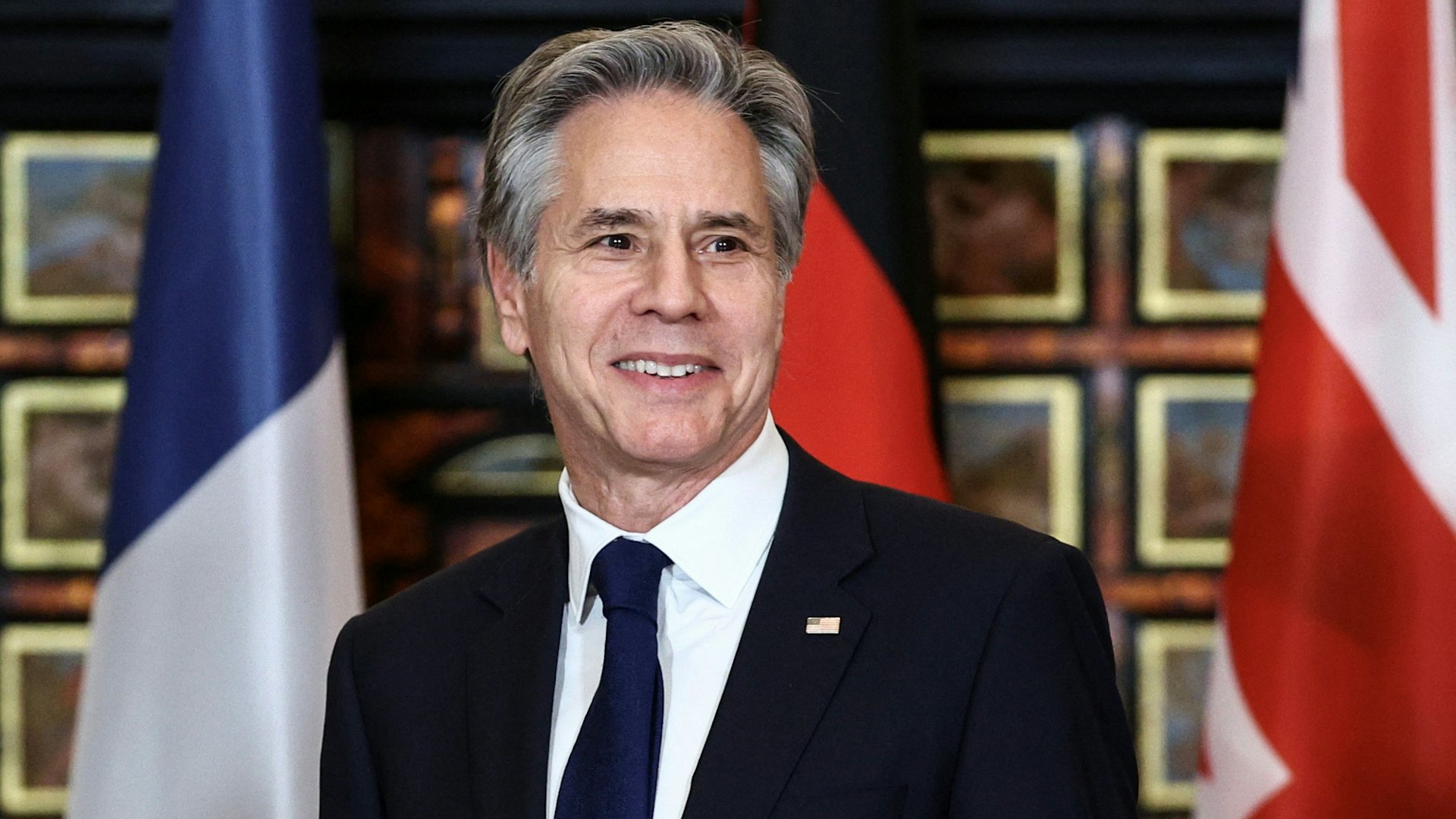 2025年1月9日,意大利羅馬,圖為布林肯在與歐盟各國舉行的會議中發表講話。(Reuters) 2025年1月9日,意大利羅馬,圖為布林肯在與歐盟各國舉行的會議中發表講話。(Reuters)