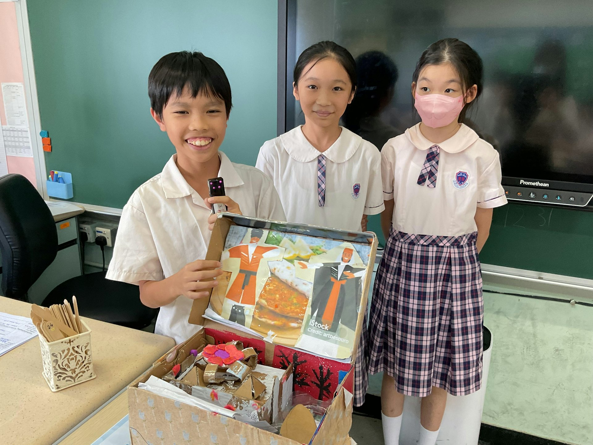 筆者學校的同學以「有力」的理據支持他們自己的創作。(張樂霈校長提供) 筆者學校的同學以「有力」的理據支持他們自己的創作。(張樂霈校長提供)