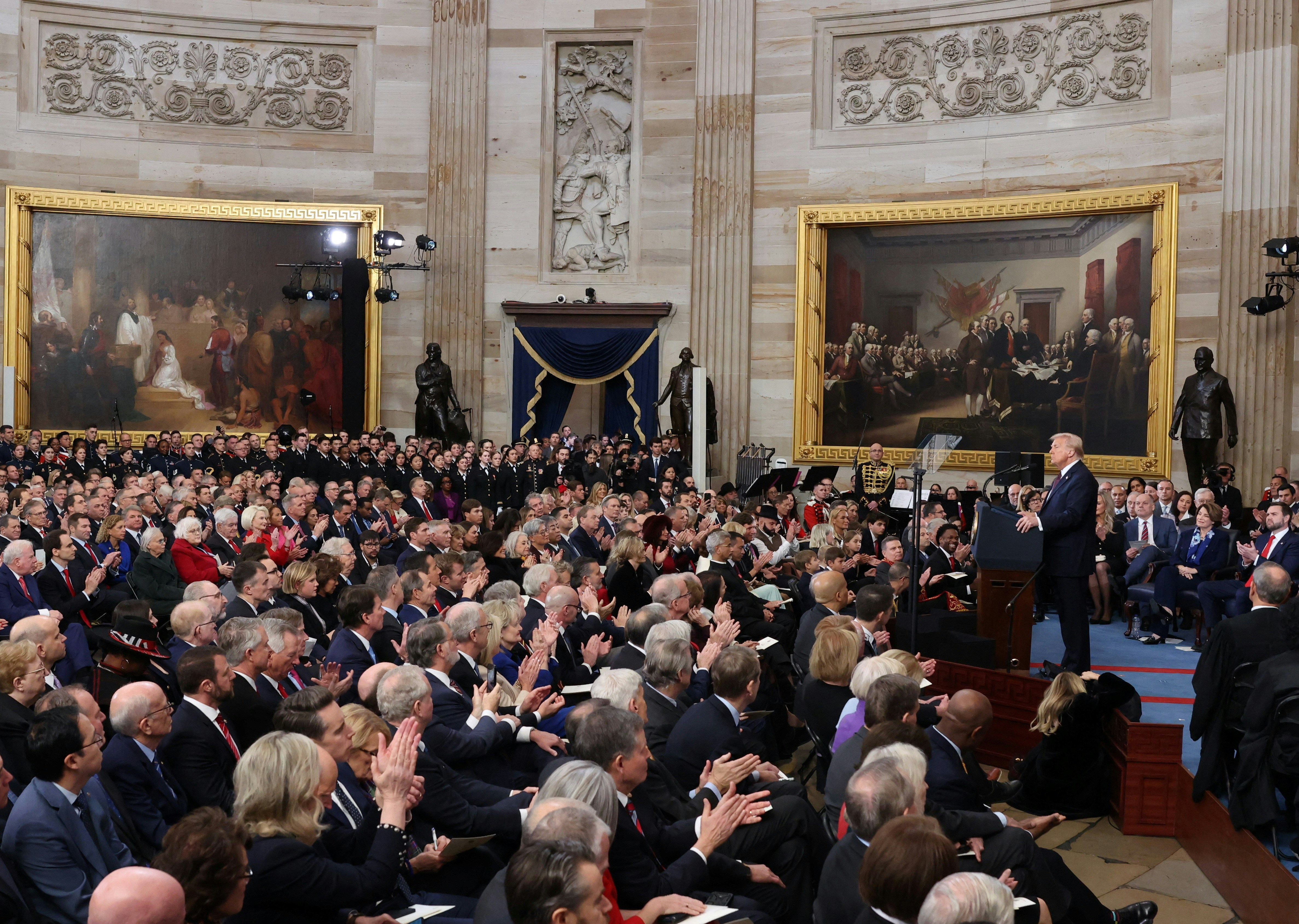 2025年1月21日,美國總統特朗普發表就職演說。(Reuters)