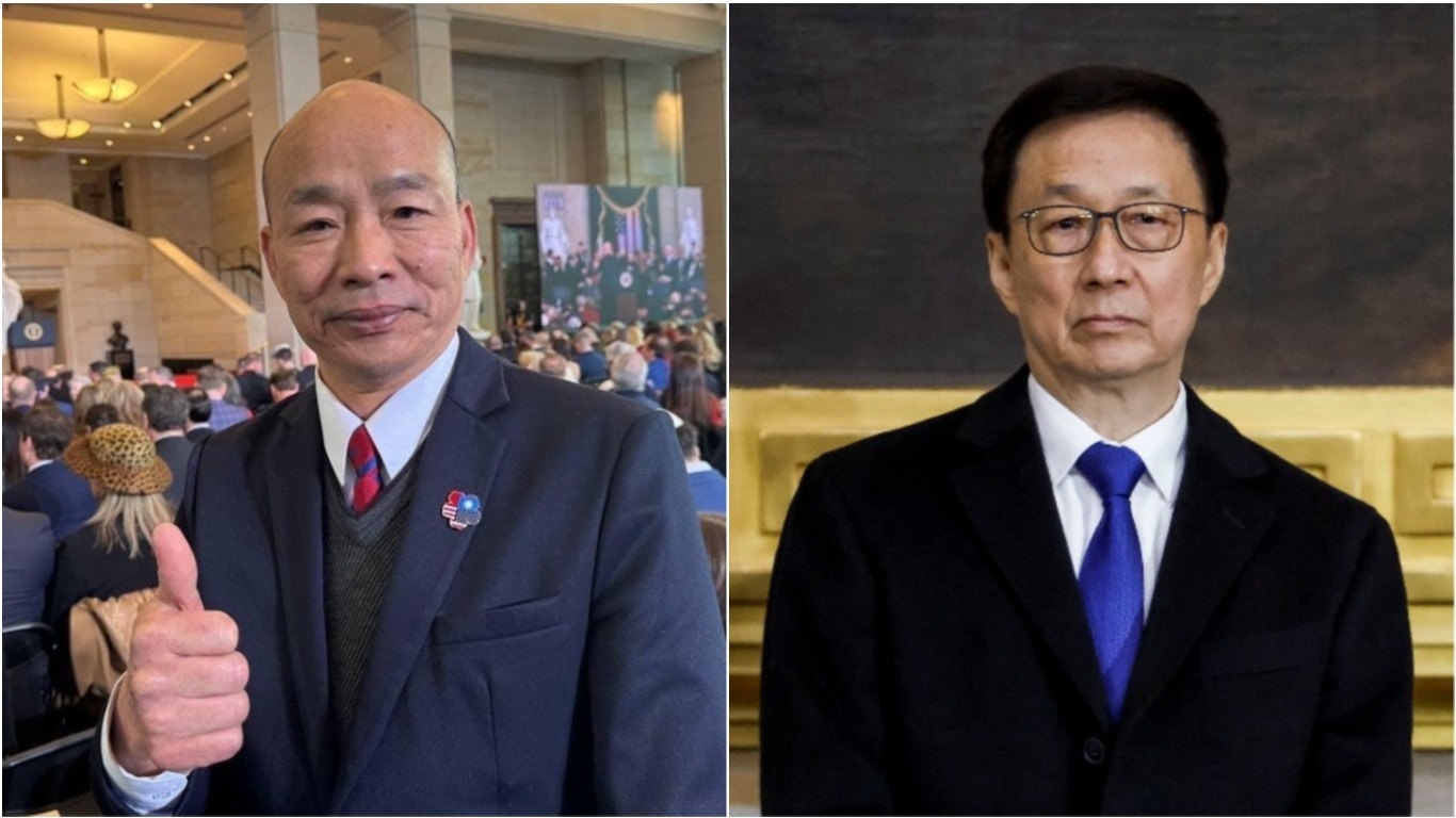 特朗普就職｜兩岸待遇有別韓正大廳現場觀禮韓國瑜坐遊客中心