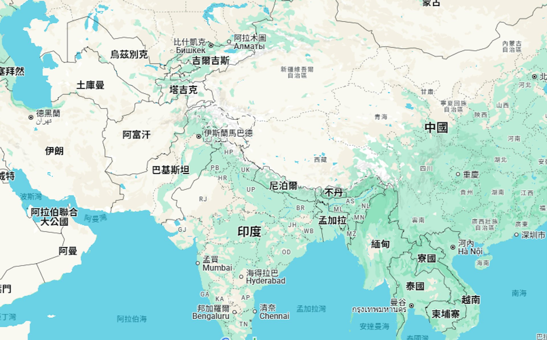 巴基斯坦位處中國、中亞、中東、波斯灣之間的關鍵區域,對中國地緣戰略具重要價值。(Google Map) 巴基斯坦位處中國、中亞、中東、波斯灣之間的關鍵區域,對中國地緣戰略具重要價值。(Google Map)