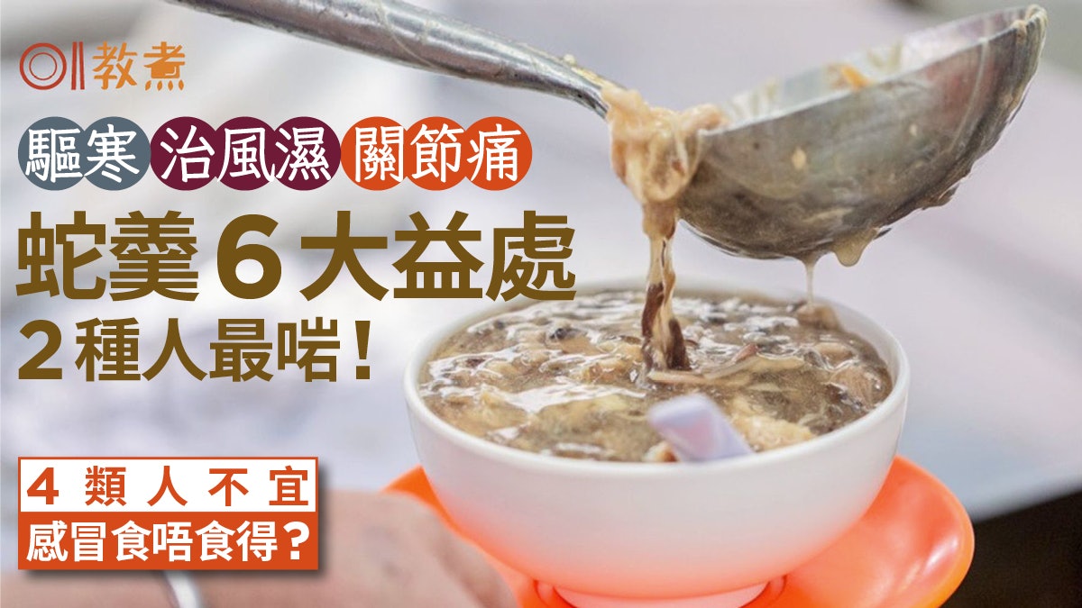 蛇羹功效|驅寒治風濕關節痛蛇羹6益處 4類人不宜感冒食唔食得? 蛇羹功效|驅寒治風濕關節痛蛇羹6益處 4類人不宜感冒食唔食得?
