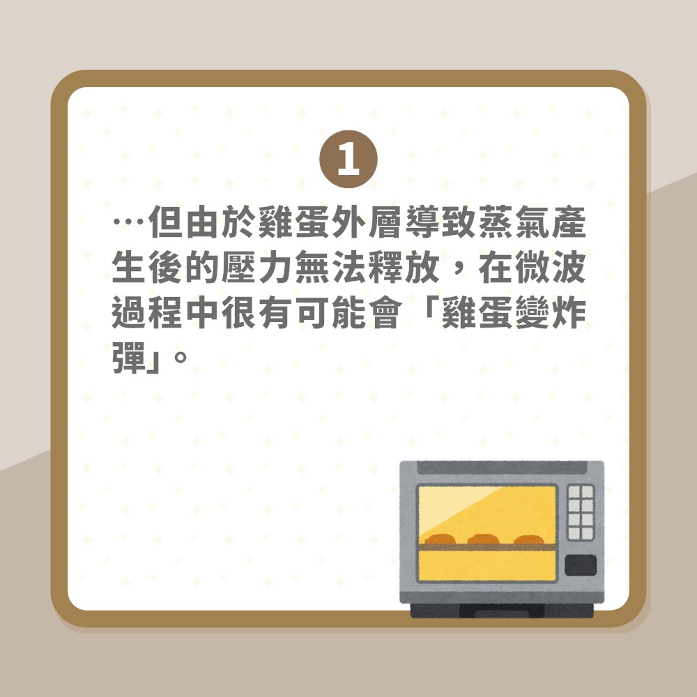 新年剩菜很多？專家列4類食物不可以微波爐加熱　雞蛋恐變炸彈（01製圖）