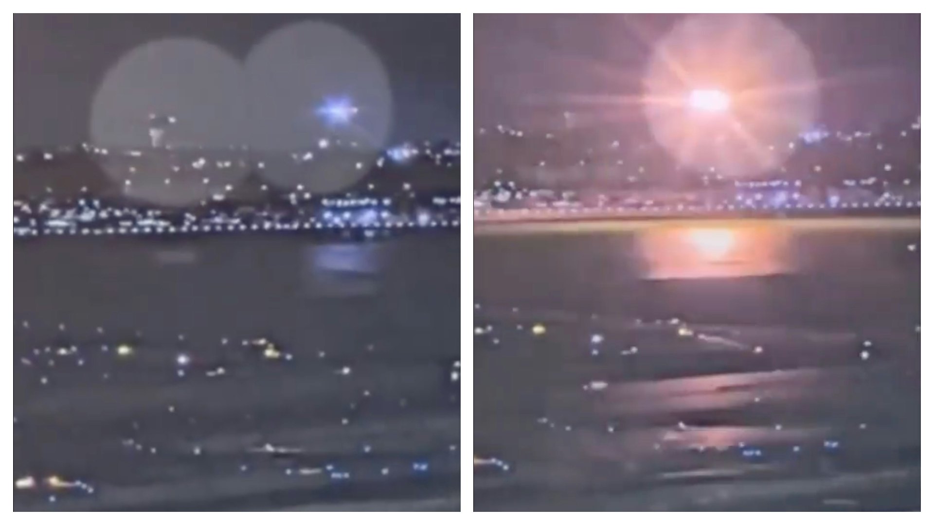 美國華盛頓列根機場(Ronald Reagan National Airport)附近1月29日晚上發生嚴重空難,一架載有3人的軍用黑鷹直升機與一架美國航空(American Airlines)子公司編號AA5342、載有64人的內陸客機在空中相撞,飛機之後墜河。華盛頓消防局指兩架飛機上共67人全數罹難,網上再次流出撞機一刻觸目驚心的影片。(X@TifaniesweTs) 美國華盛頓列根機場(Ronald Reagan National Airport)附近1月29日晚上發生嚴重空難,一架載有3人的軍用黑鷹直升機與一架美國航空(American Airlines)子公司編號AA5342、載有64人的內陸客機在空中相撞,飛機之後墜河。華盛頓消防局指兩架飛機上共67人全數罹難,網上再次流出撞機一刻觸目驚心的影片。(X@TifaniesweTs)