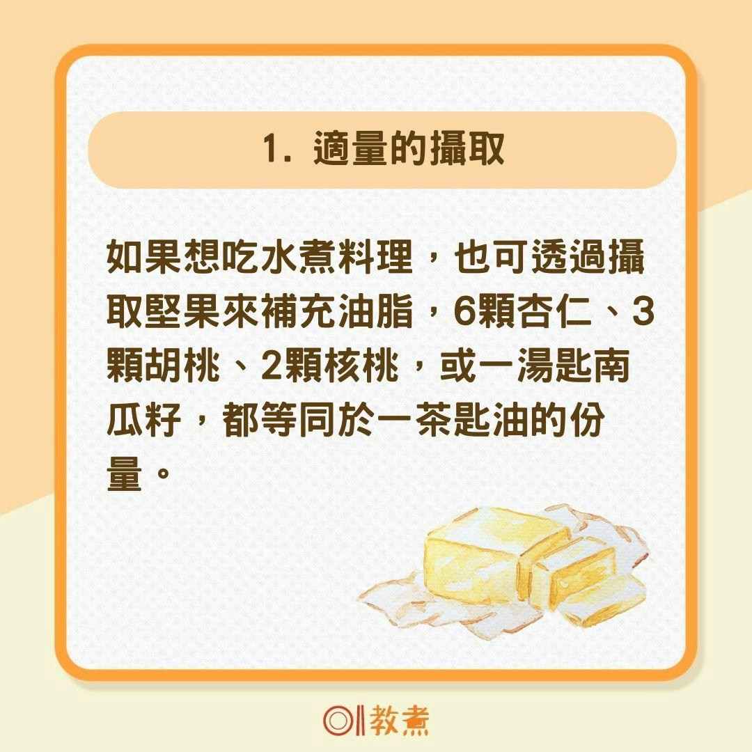 如何攝取油脂，又能同時維持身體健康呢？（01製圖）