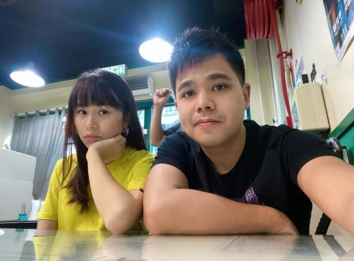 混血肥仔與他老婆。(網上圖片)