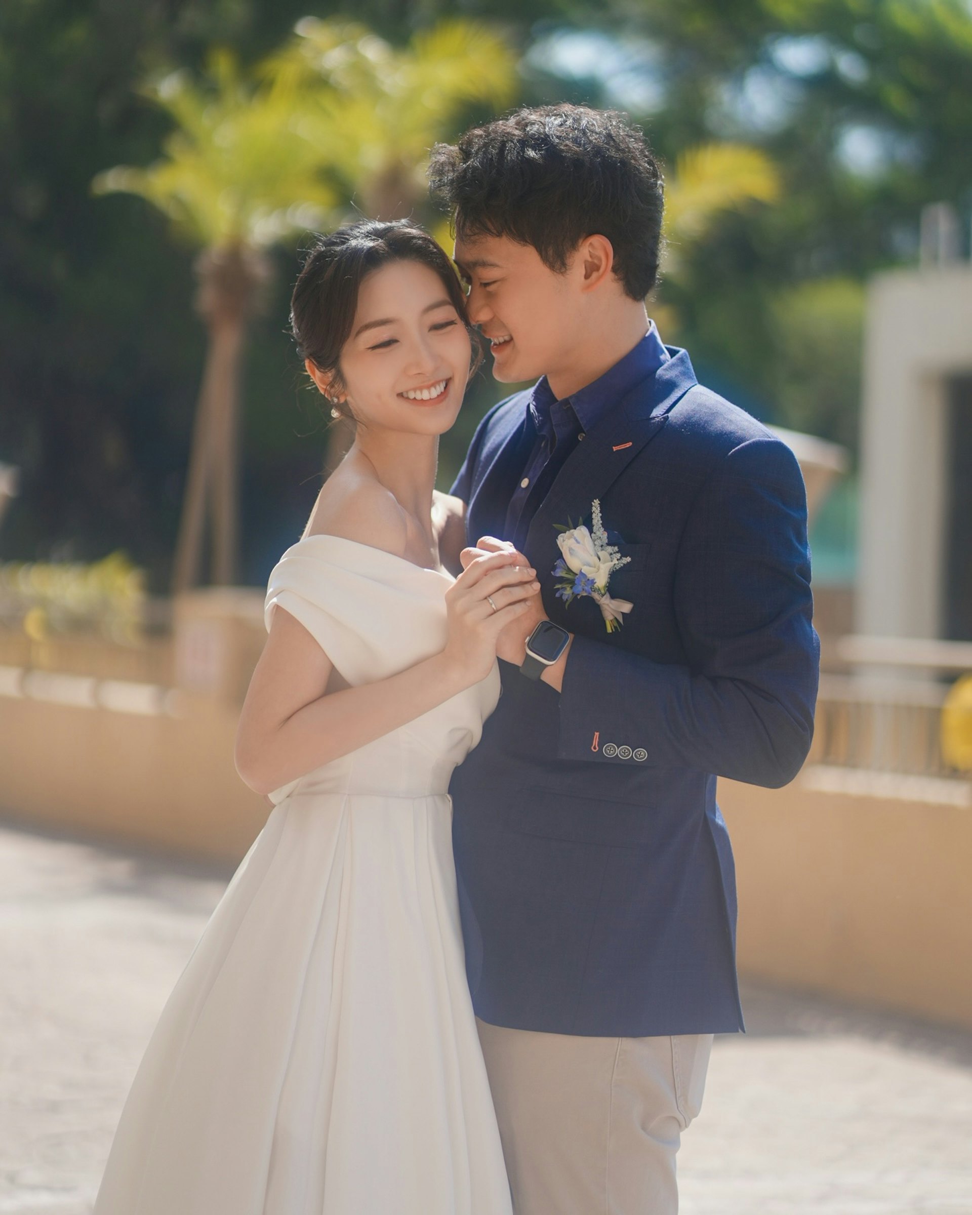 黄静蓝一月中公开婚照。 (IG:@bluenamchu)