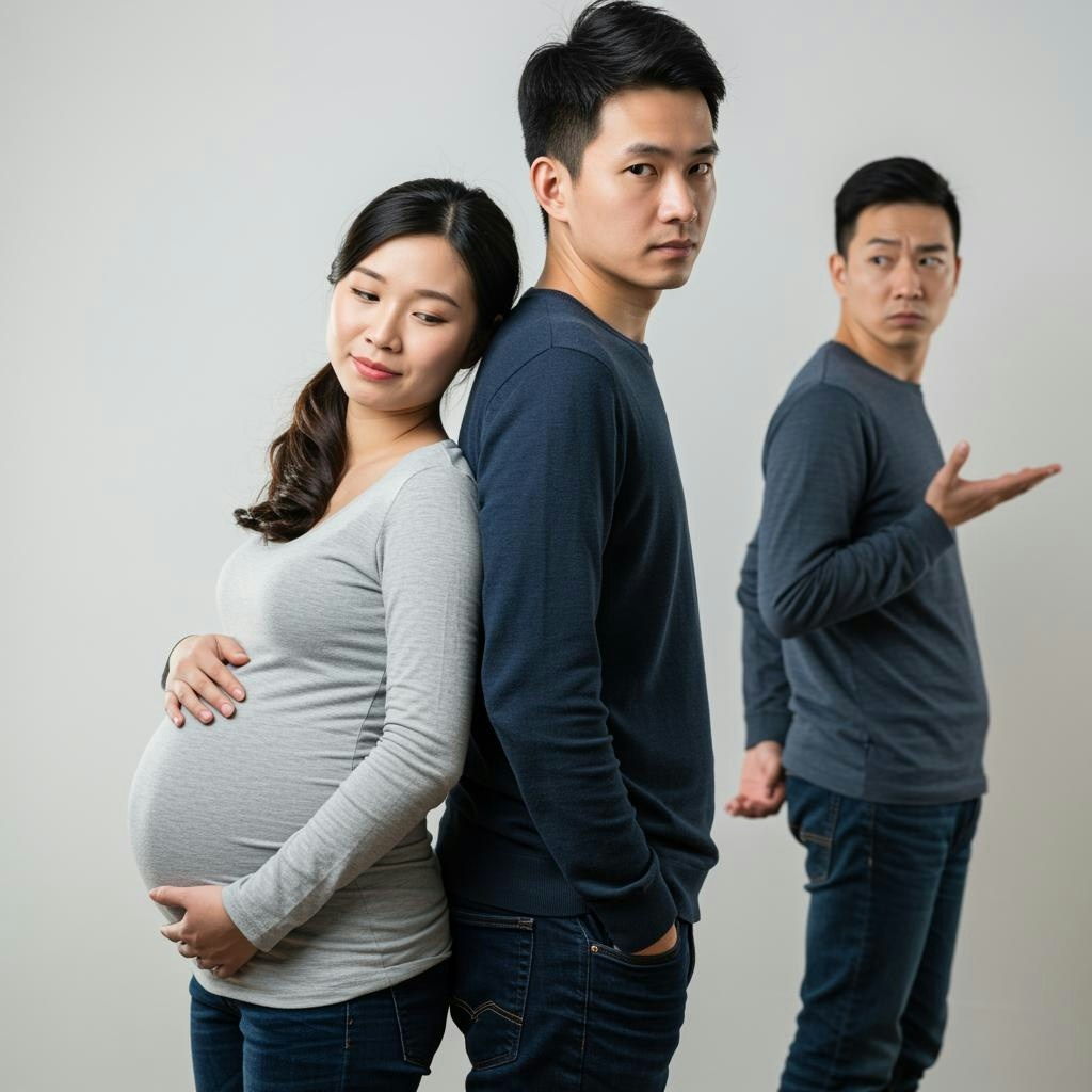 有人妻離家出走2個月，並和姦夫同居，回家後懷有身孕。（AI製圖）
