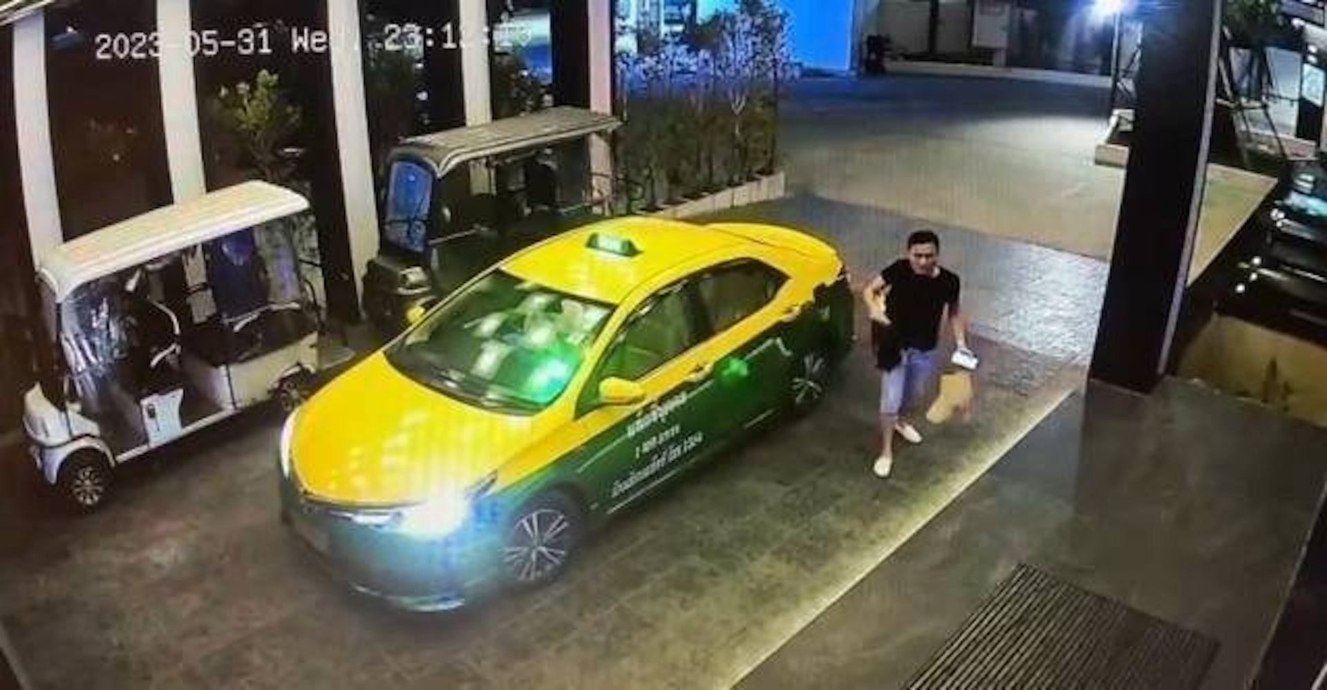 閉路電視拍到涉案中國男子進入酒店。(截圖) 閉路電視拍到涉案中國男子進入酒店。(截圖)