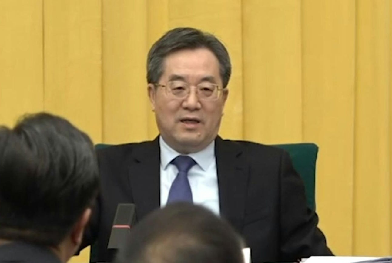 3月6日，國務院副總理、中共中央港澳工作領導小組組長丁薛祥列席港澳地區全國政協聯組會議。（港台影片截圖）