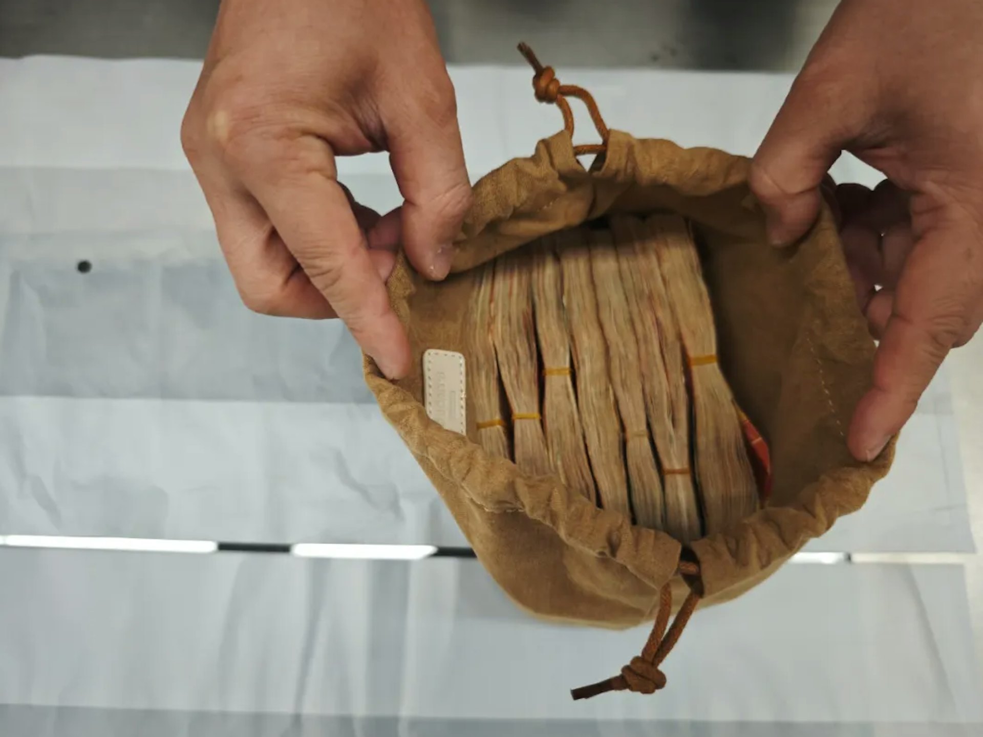 女子行李物品機檢圖像異常。(海關發布)