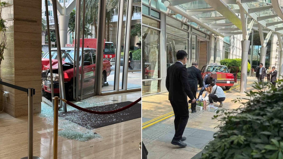 七旬的士司機紅磡剷行人路撞傷女途人 再撞爆酒店大堂玻璃門 七旬的士司機紅磡剷行人路撞傷女途人 再撞爆酒店大堂玻璃門