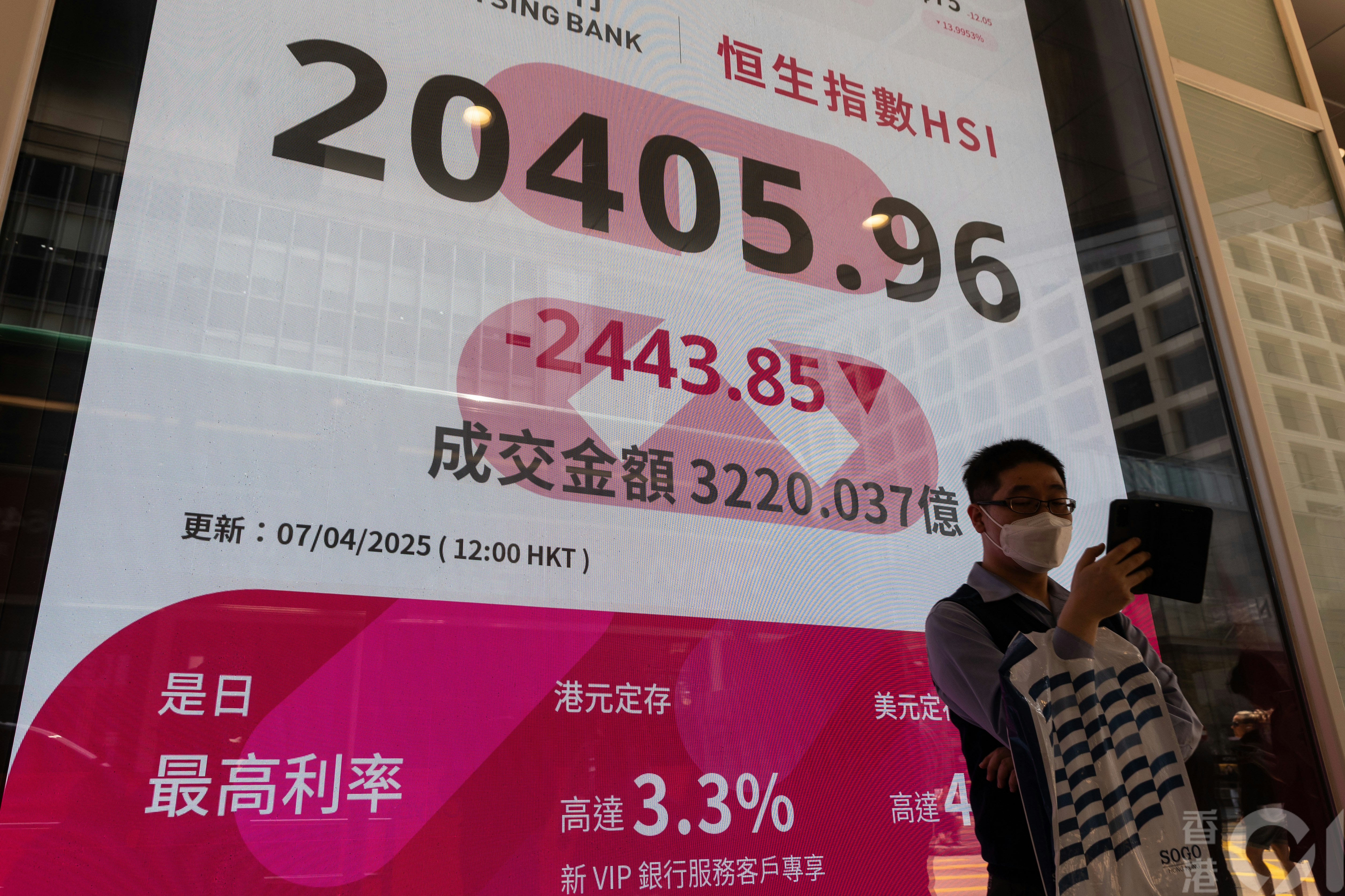 恒生指數HSI.暴跌黑色星期一｜陳茂波斥美霸權港續保自由港位