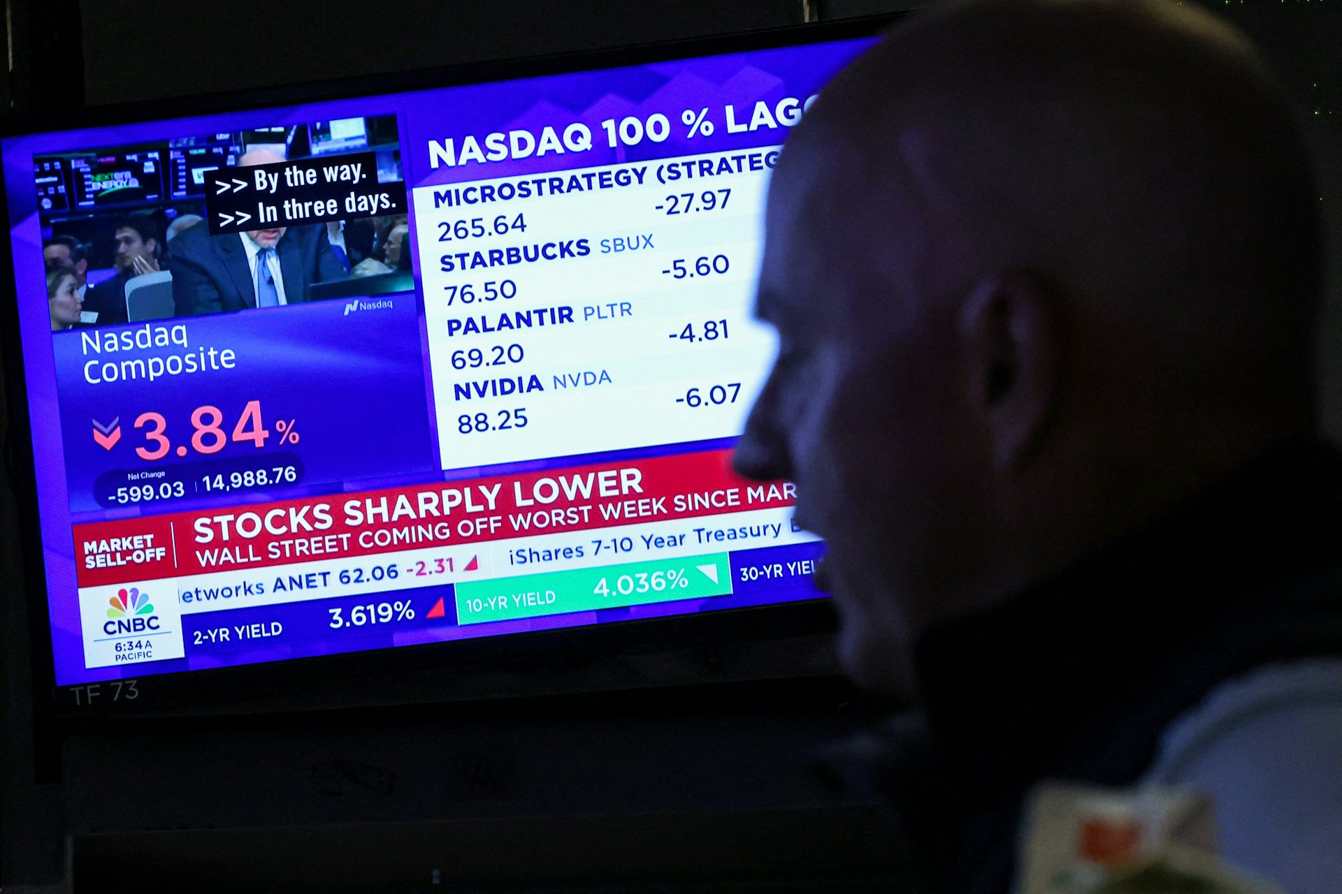 圖為2025年4月7日,交易員在紐約證券交易所(NYSE)的交易大廳工作。(Reuters) 圖為2025年4月7日,交易員在紐約證券交易所(NYSE)的交易大廳工作。(Reuters)