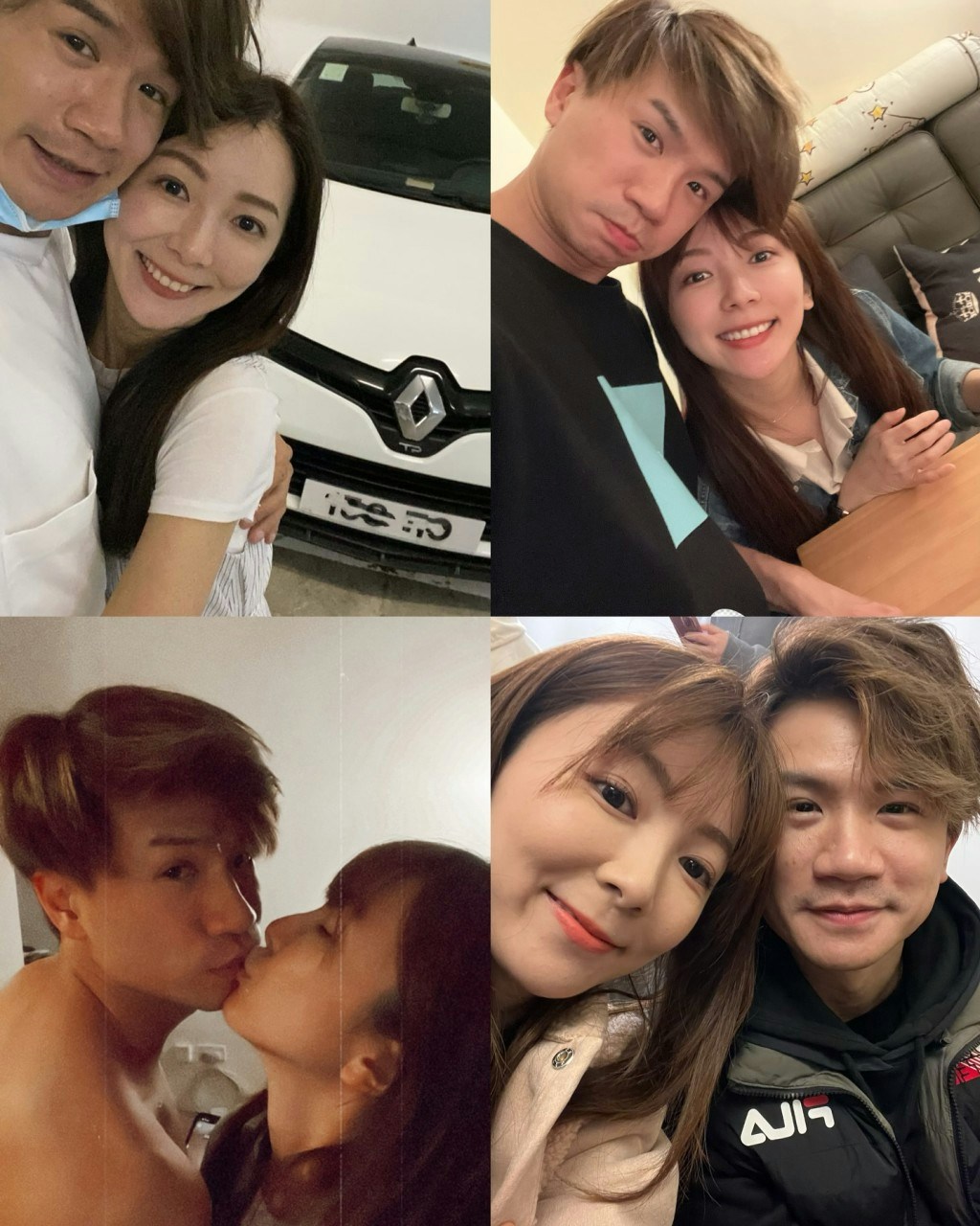 分享多張甜密合照，當中有釗峰半裸上身。（IG圖片）