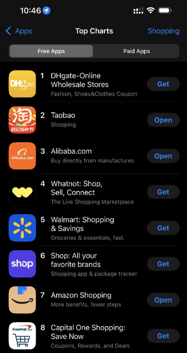 關稅戰｜美國人直購中國商品敦煌網、淘寶排進美國購物APP前二