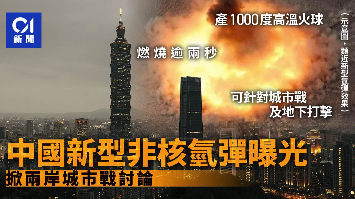 中國新型非核氫彈曝光!熱燒2秒、地下打擊...鎖定台北城市戰? 中國新型非核氫彈曝光!熱燒2秒、地下打擊...鎖定台北城市戰?