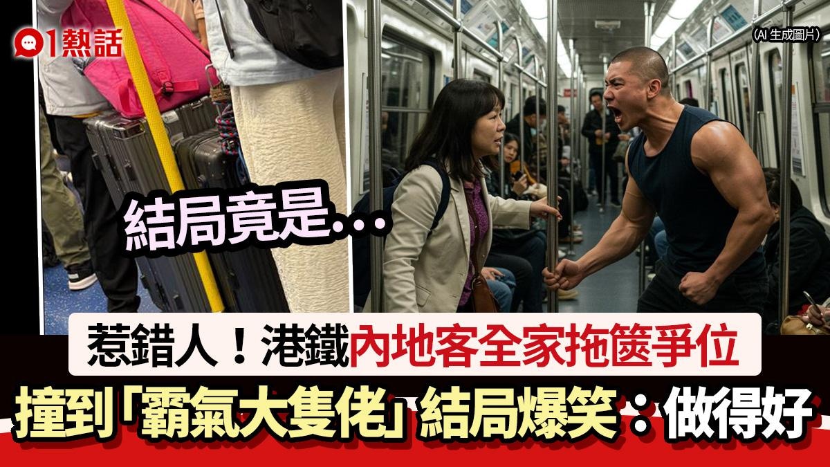 港鐵內地客全家拖篋爭位！撞到「霸氣大隻佬」慘了　結局笑爆網民