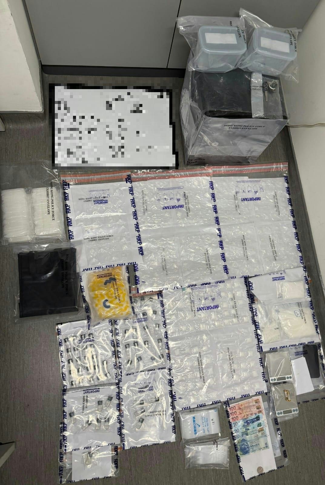 警方檢獲大量毒品，總值約96萬元。（警方提供）