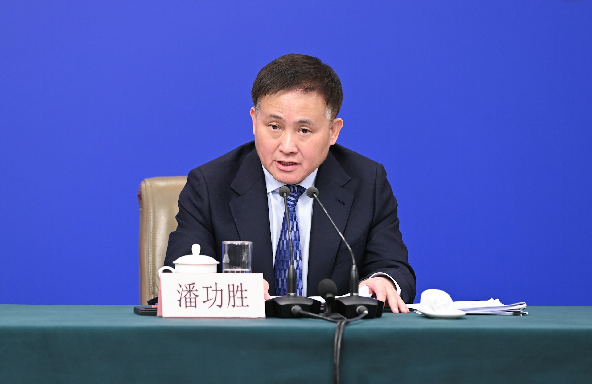 中國人民銀行行長潘功勝。(新華社) 中國人民銀行行長潘功勝。(新華社)