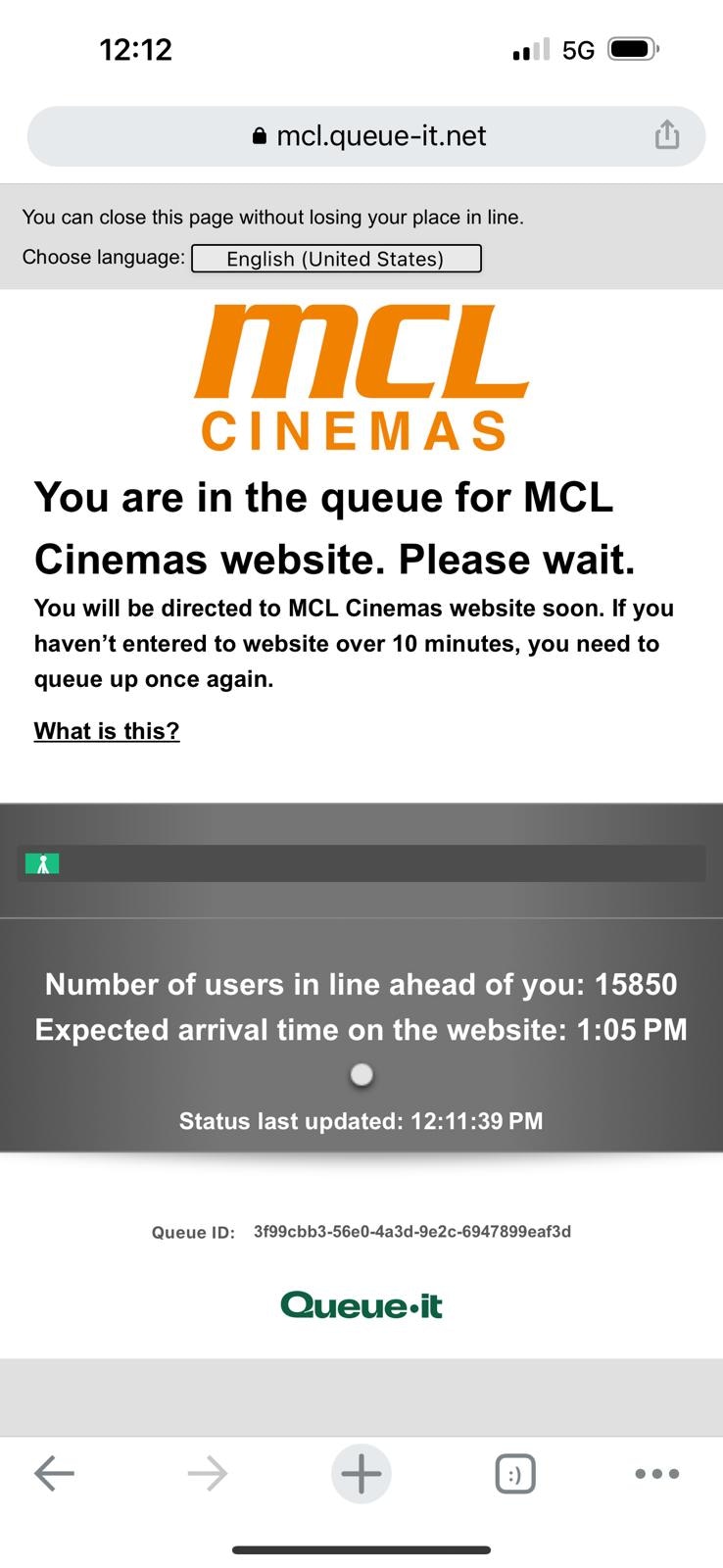 全港戲院日2025的$30戲票5月7日中午開售，在12時15分，MCL戲院網站「排長龍」，當網頁顯示有近1.6萬人在排隊。