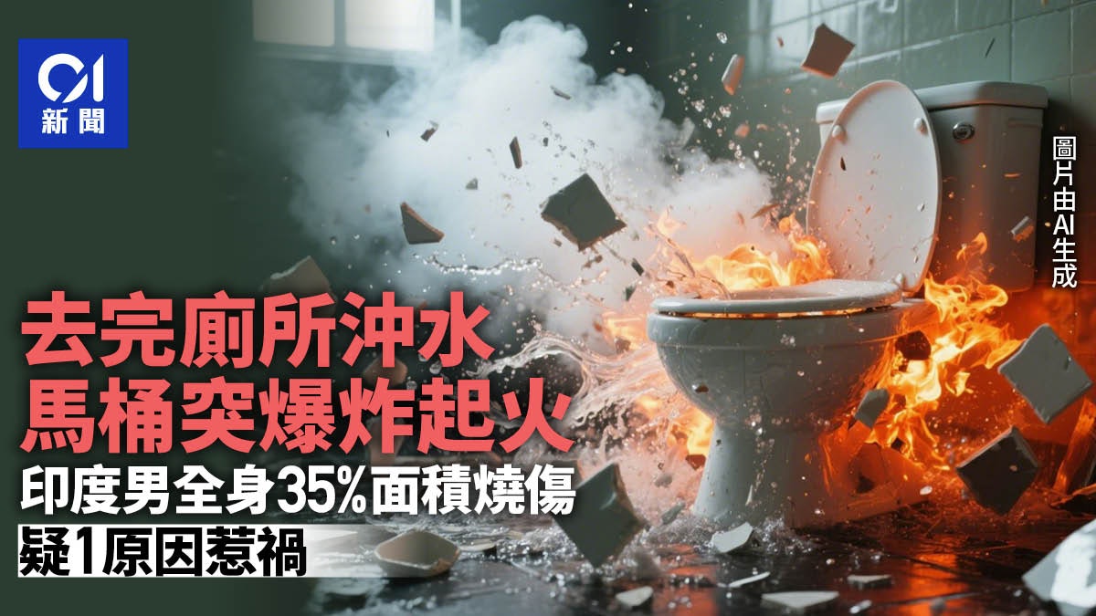 廁所一沖水「突爆炸起火」男子全身35%面積燒傷送院 疑1原因惹禍 廁所一沖水「突爆炸起火」男子全身35%面積燒傷送院 疑1原因惹禍