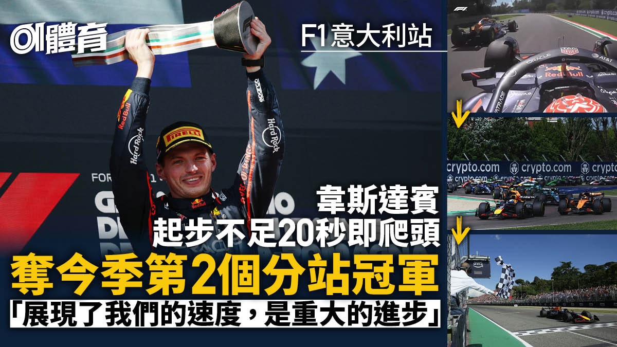 F1意大利站|韋斯達賓快攻爬頭帶到尾 今季第二次奪分站冠軍 F1意大利站|韋斯達賓快攻爬頭帶到尾 今季第二次奪分站冠軍