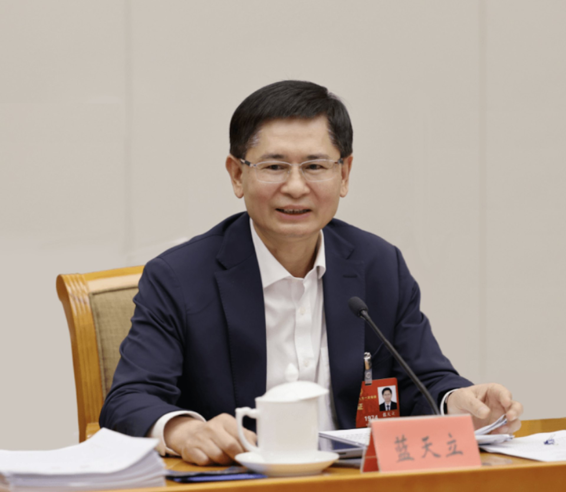 廣西壯族自治區政府主席藍天立上周被官方宣布任上落馬。(翻攝聯合早報) 廣西壯族自治區政府主席藍天立上周被官方宣布任上落馬。(翻攝聯合早報)