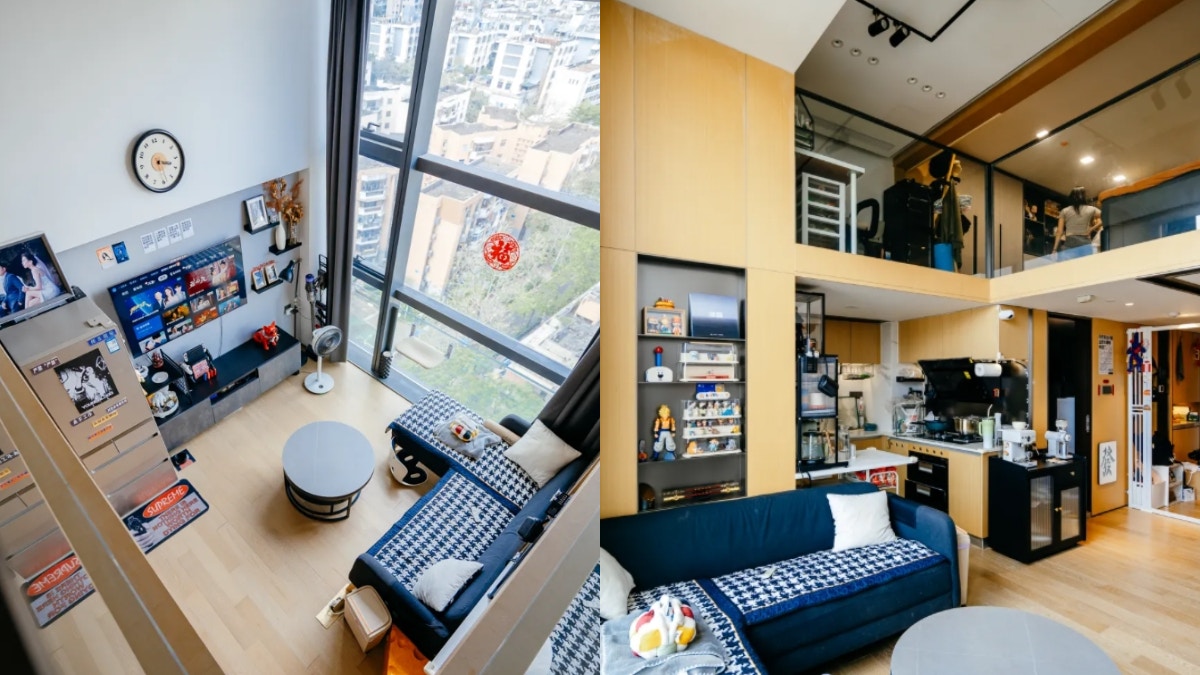 95後夫妻的「深圳645呎海景LOFT」 2樓全是睡房 樓梯充當這功能