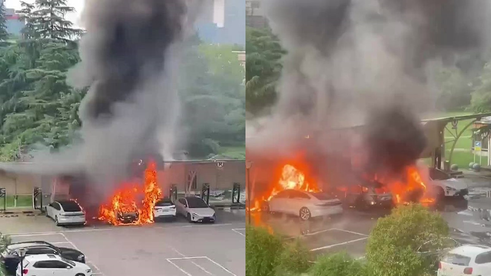 有片|蘇州充電站多輛私家車起火 蔚來:其他品牌車輛引燃