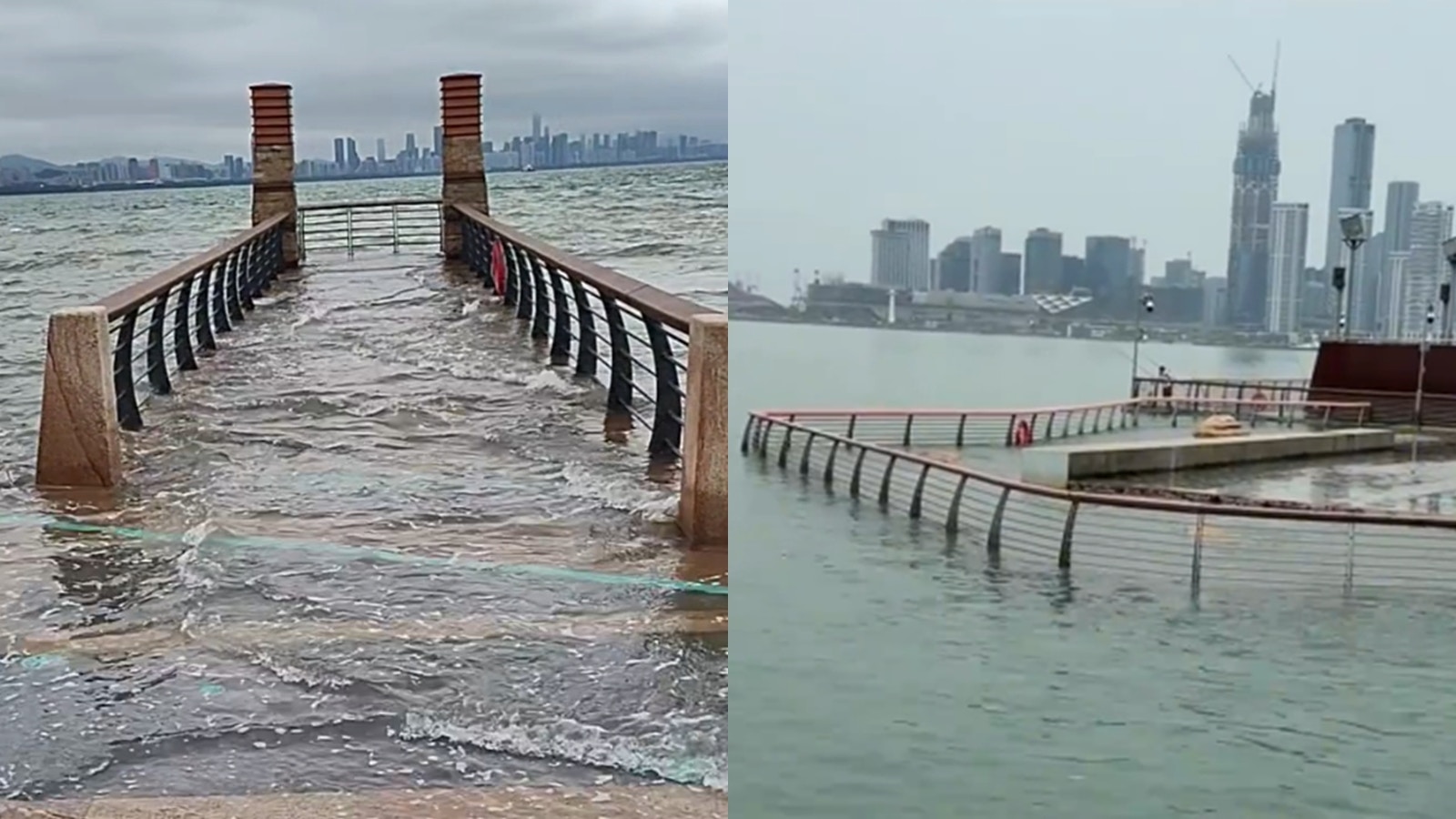 深圳灣公園騎行道被淹惹關注 專家:正常潮汐景象,出行前查預報