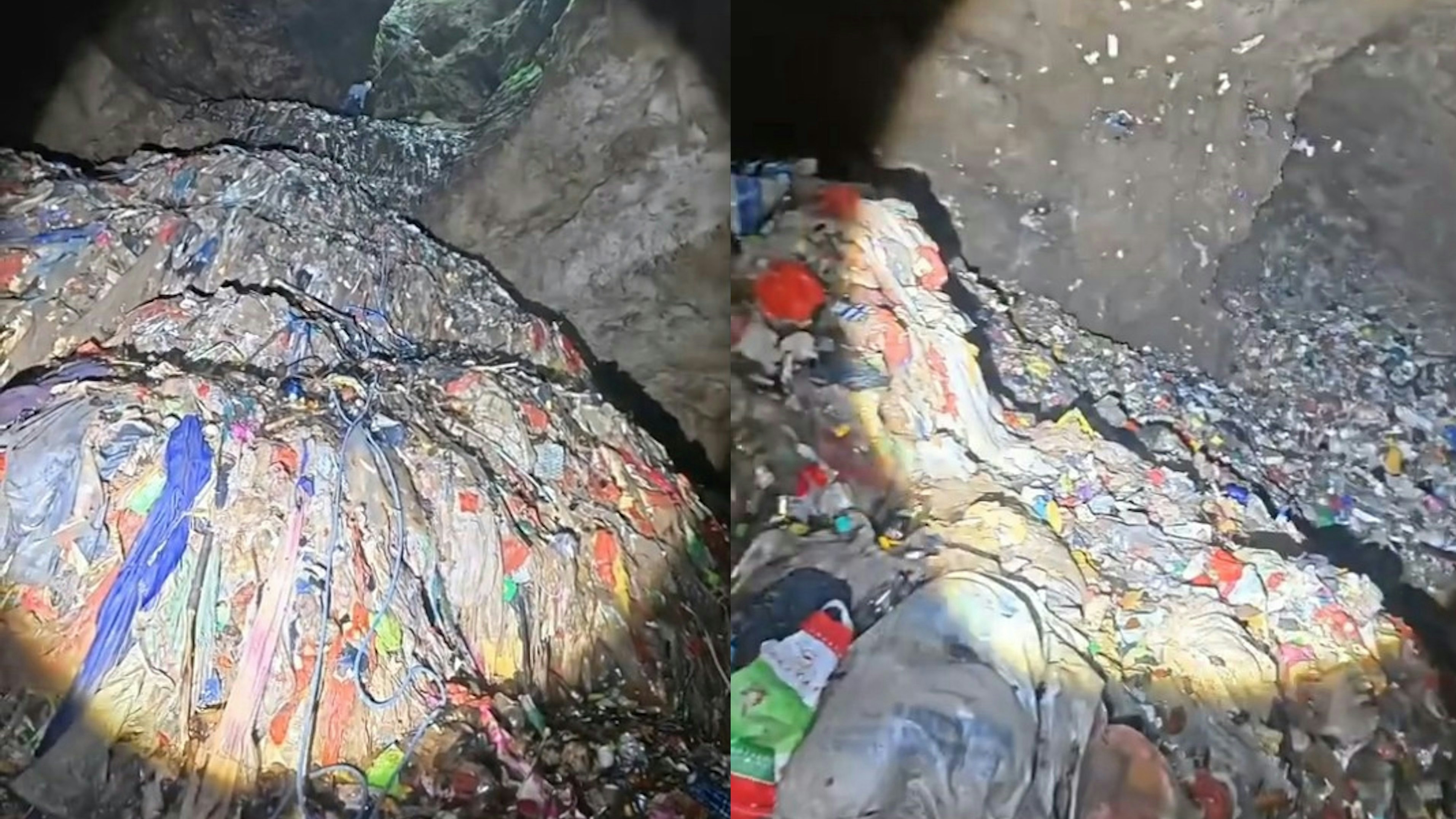 张家界溶洞成垃圾场：粪便垃圾堆积七八层楼高