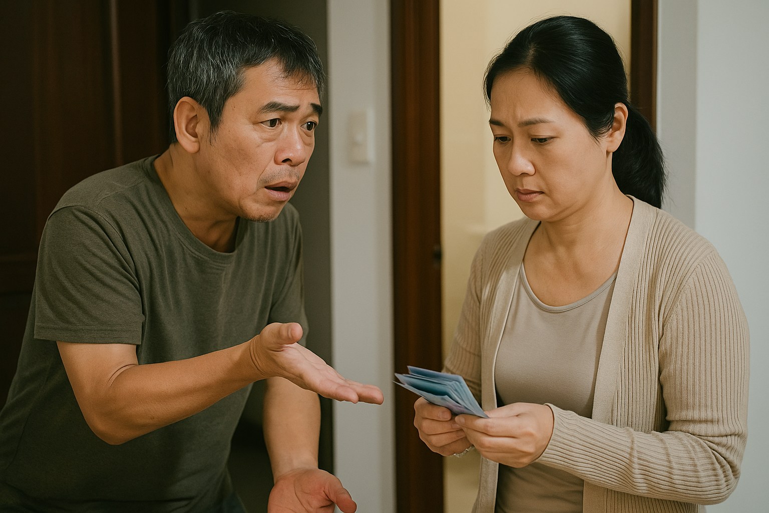 簡男窮途末路，於是向前任的「包租婆」求借2,000新台幣（約500港元）應急，但當場遭對方到拒絕。（AI生成圖片）