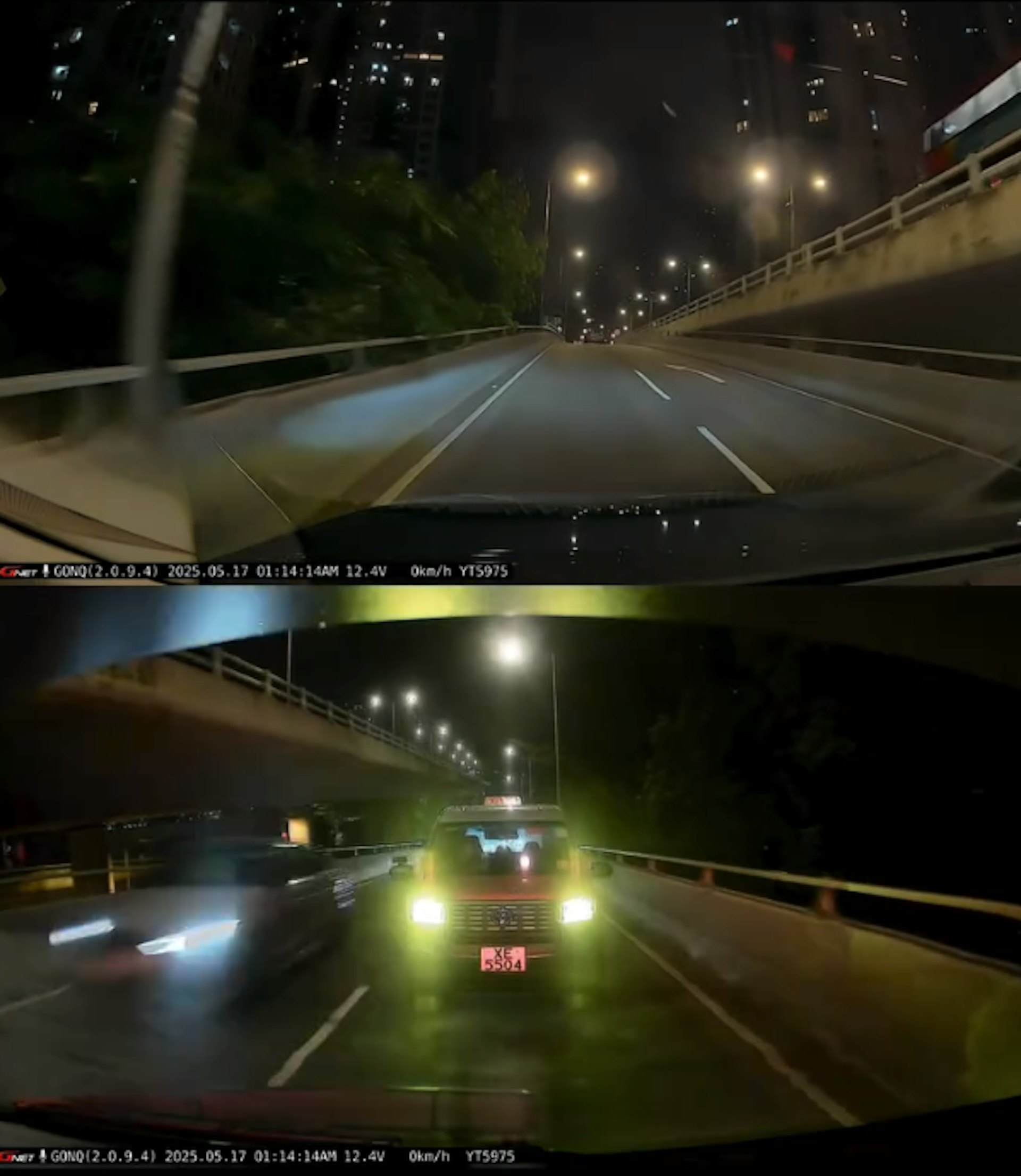 5月17日「警車」由荃灣大涌道出發上演兵捉賊鬧劇。