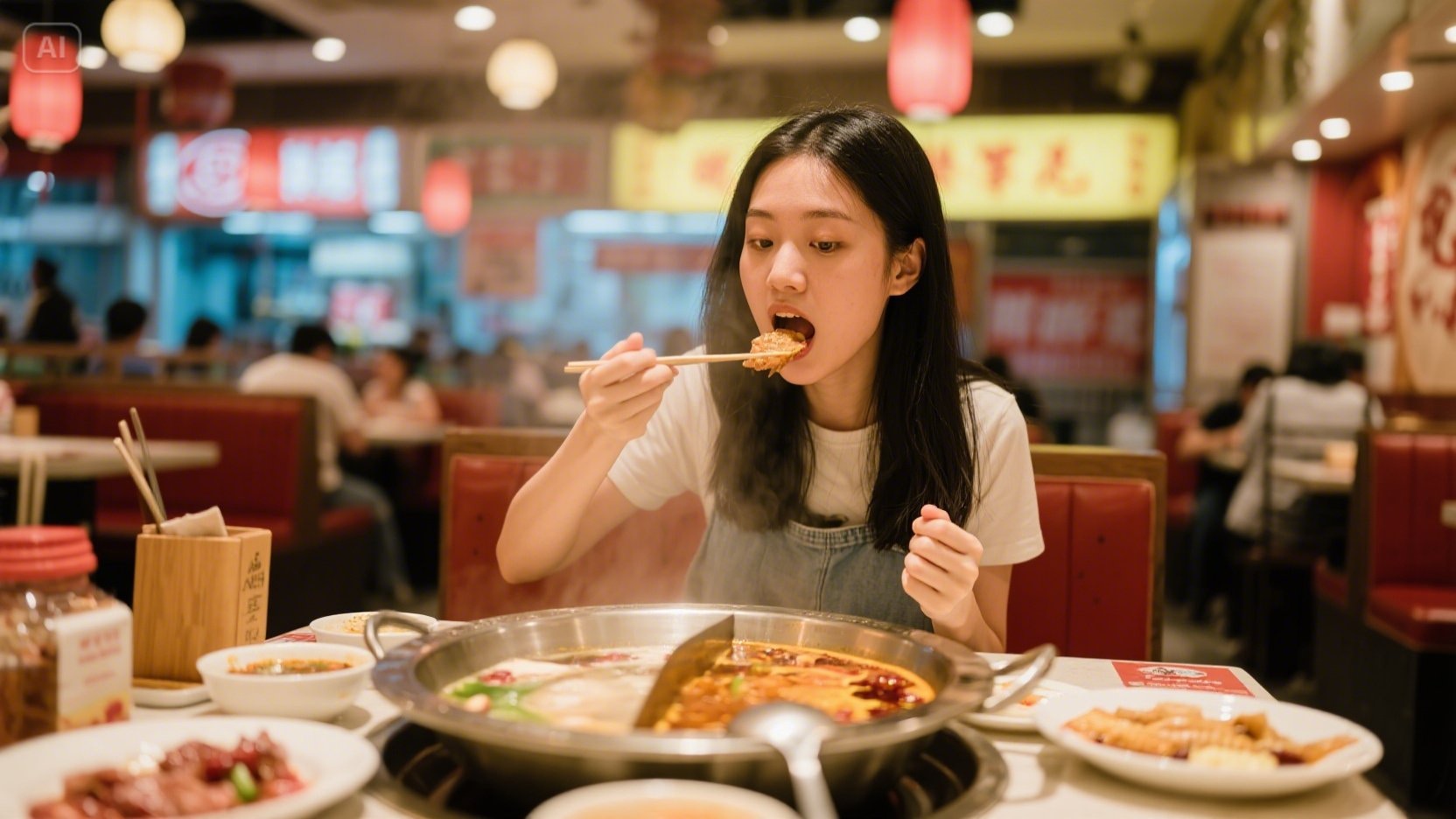 不是豉油!她吃火鍋不沾醬料卻沾「這1物」 網友批:很油很難洗
