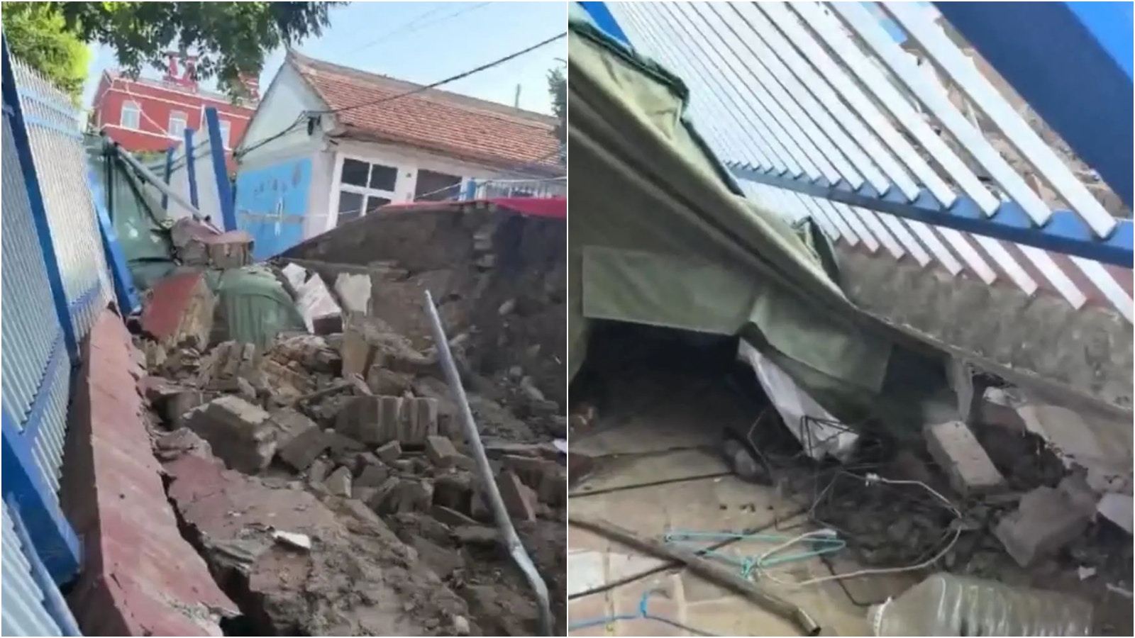寧夏村民學校旁搭篷暫住 風雨天圍牆突倒塌 祖孫二人被砸身亡